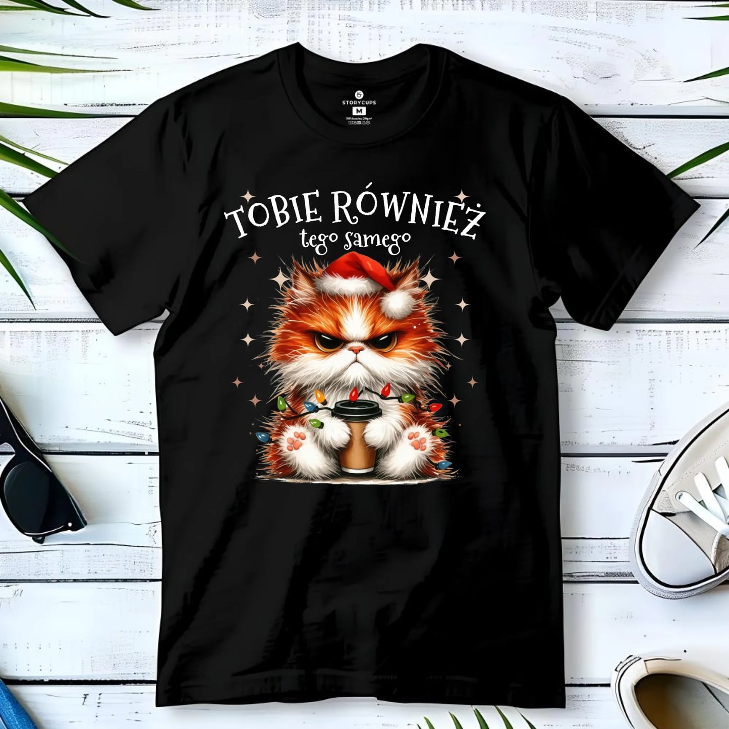 Koszulka męska świąteczna - Grumpy Cat Tobie również tego samego BN32