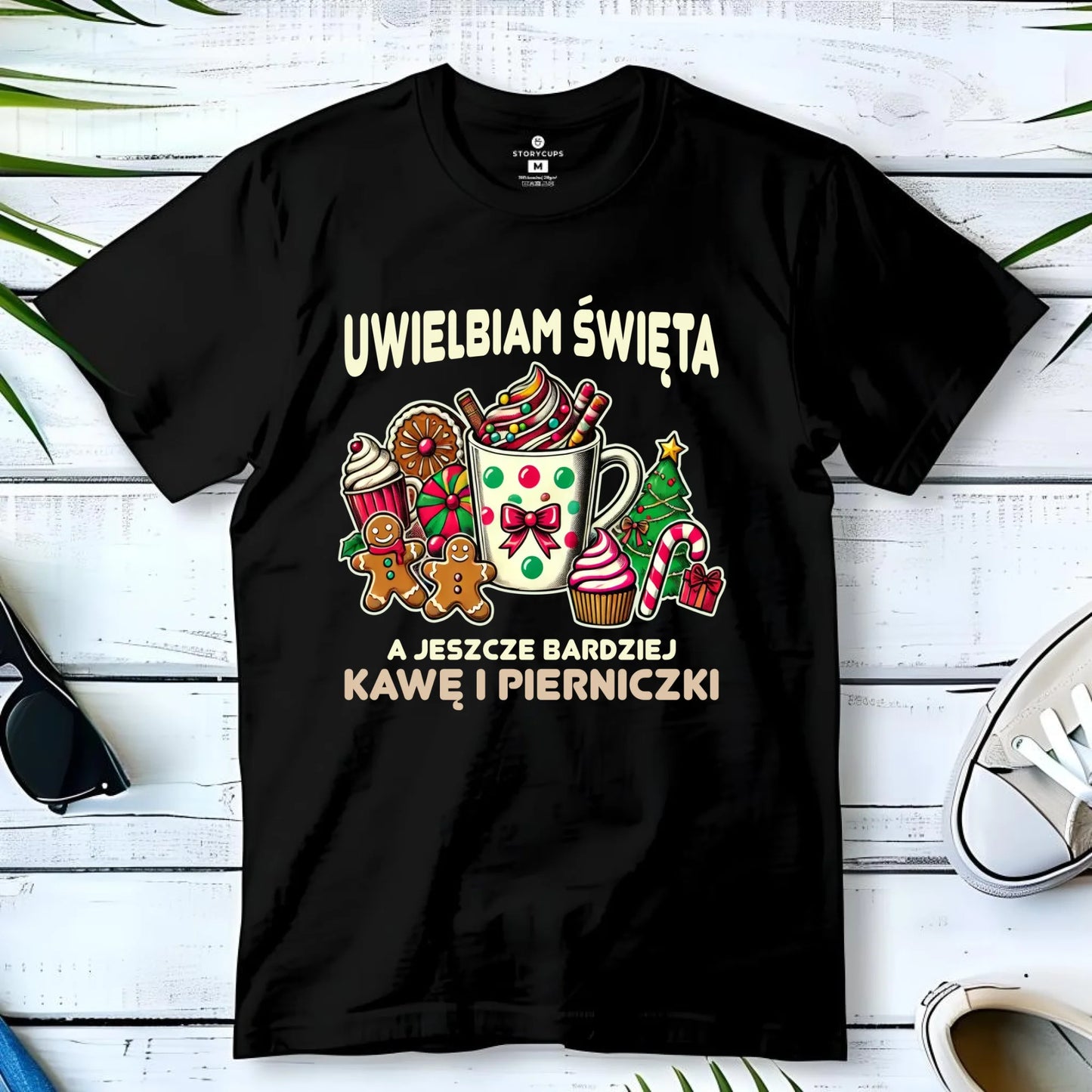 Koszulka męska świąteczna - Uwielbiam święta kawę i pierniczki BN47