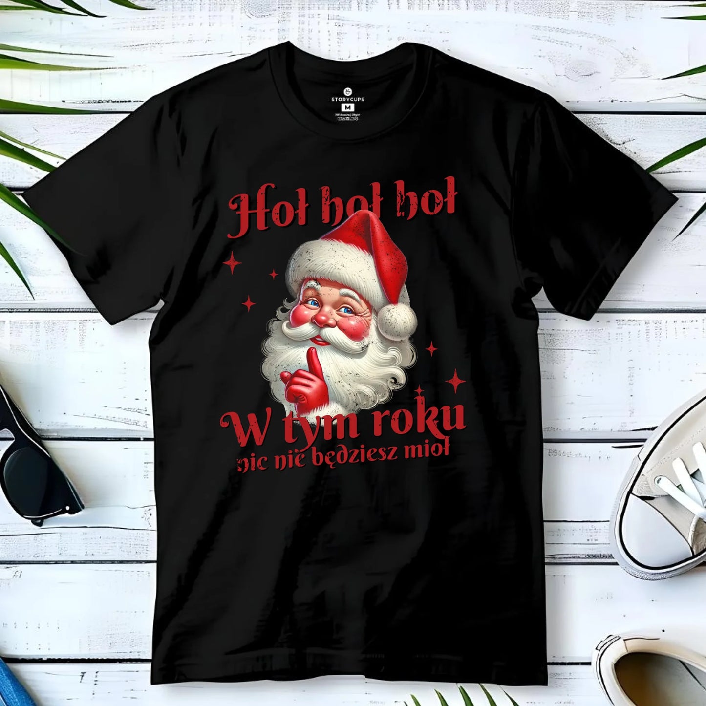 Koszulka męska świąteczna - Mikołaj Hoł hoł nic nie będziesz mioł BN66