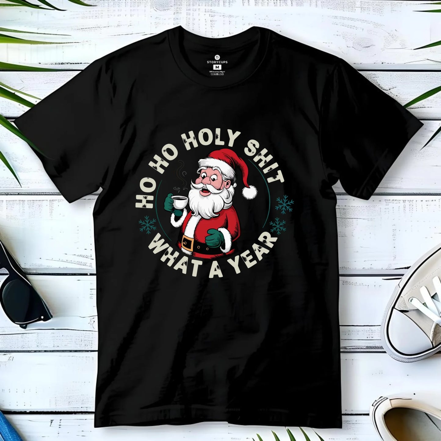 Koszulka męska świąteczna - Ho ho holy shit what a year BN74