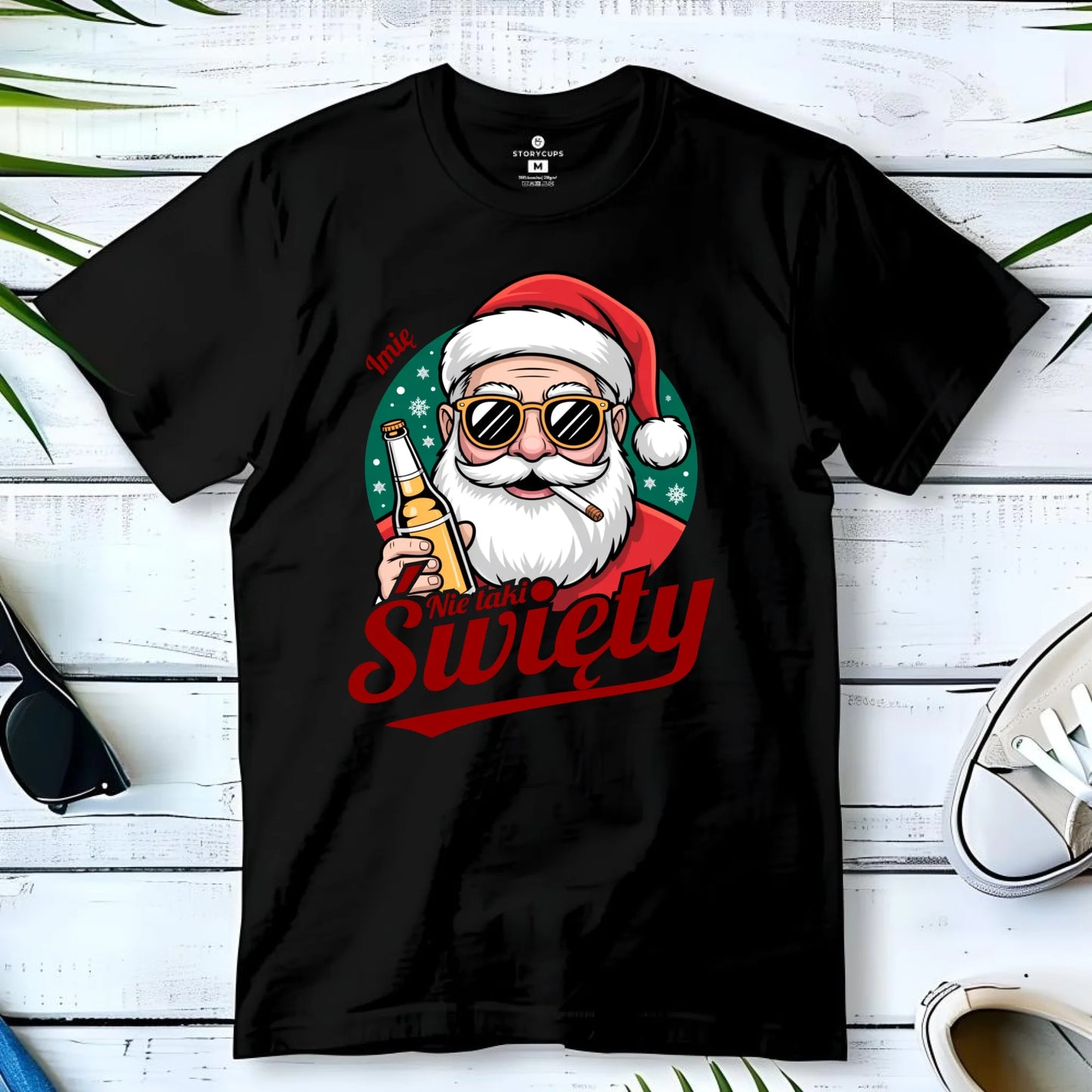 Koszulka męska świąteczna - Mikołaj nie taki święty - personalizowana BN80