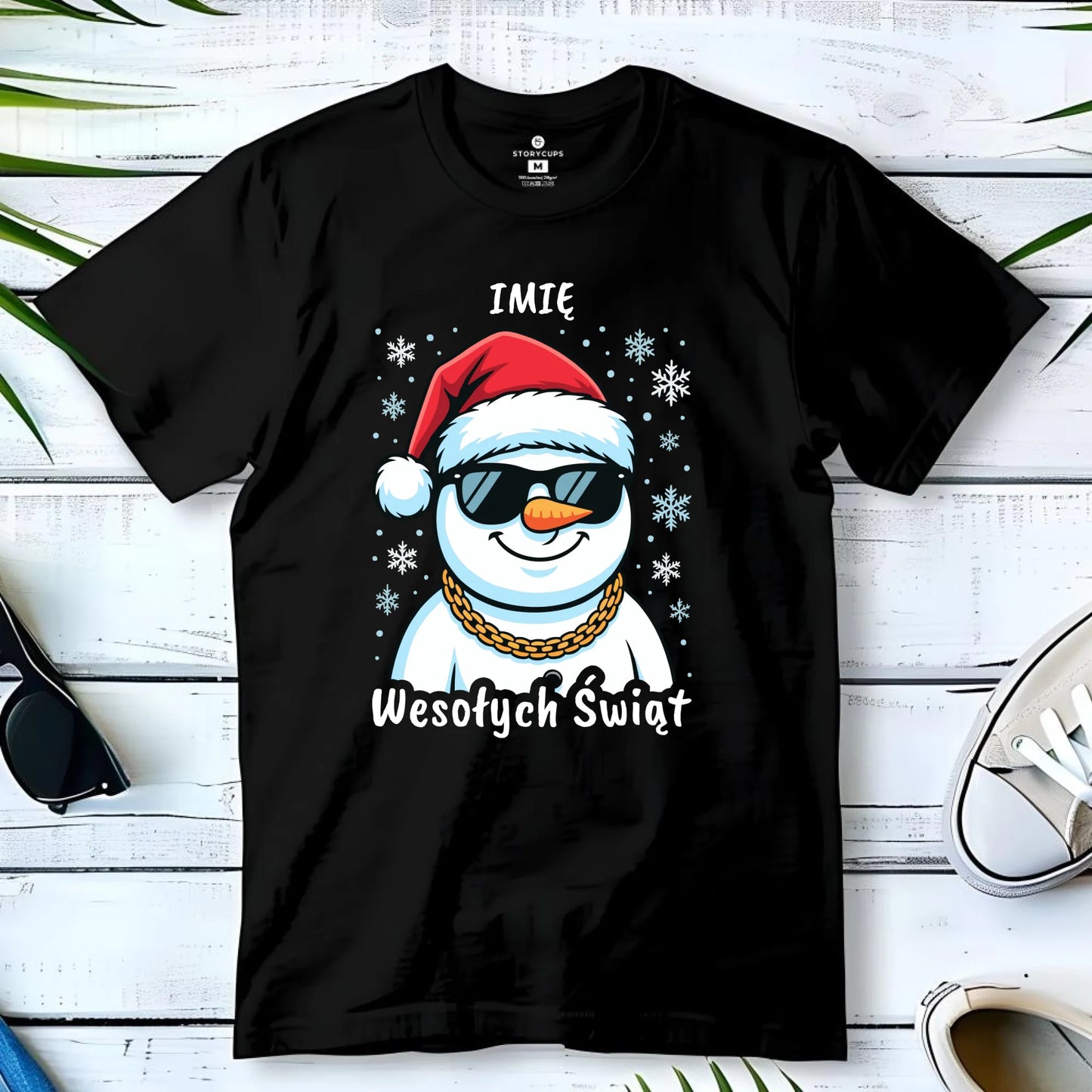 Koszulka męska świąteczna - Wesoły bałwan Wesołych Świąt - personalizowana BN82