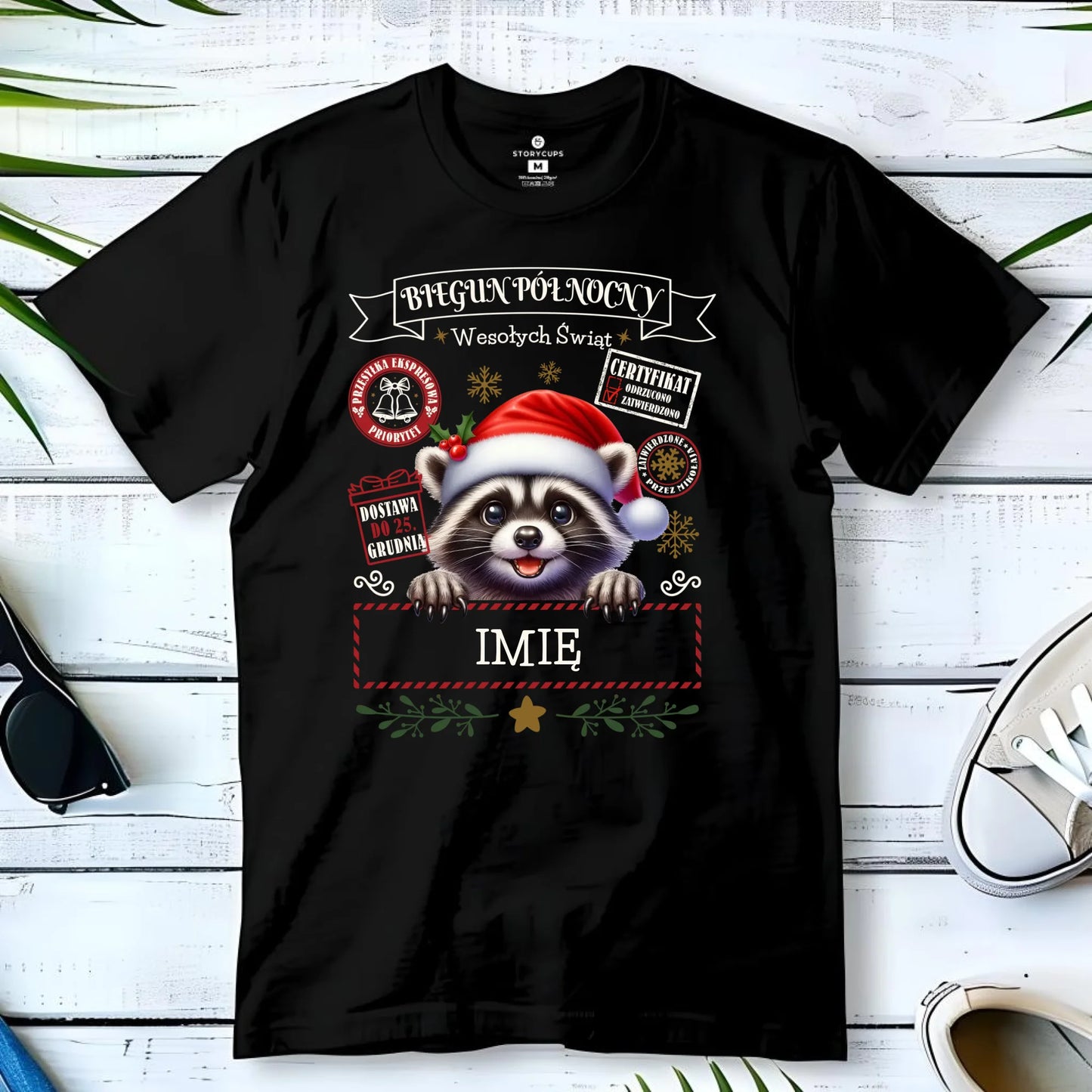 Koszulka męska świąteczna - Szop Paczka od Mikołaja - personalizowana BN145