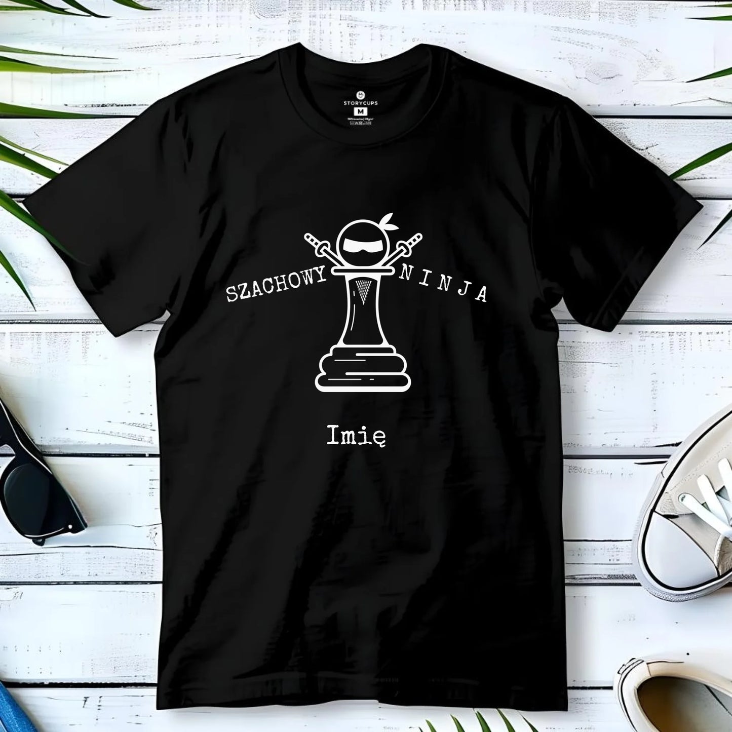 Koszulka męska dla szachisty - Szachowy ninja - personalizowana HSZ01