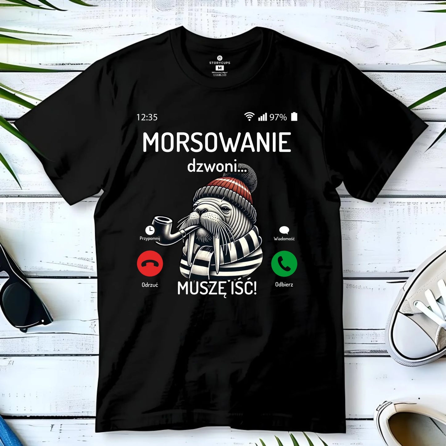 Koszulka męska - prezent dla morsa - Morsowanie dzwoni muszę iść - Mors HM19