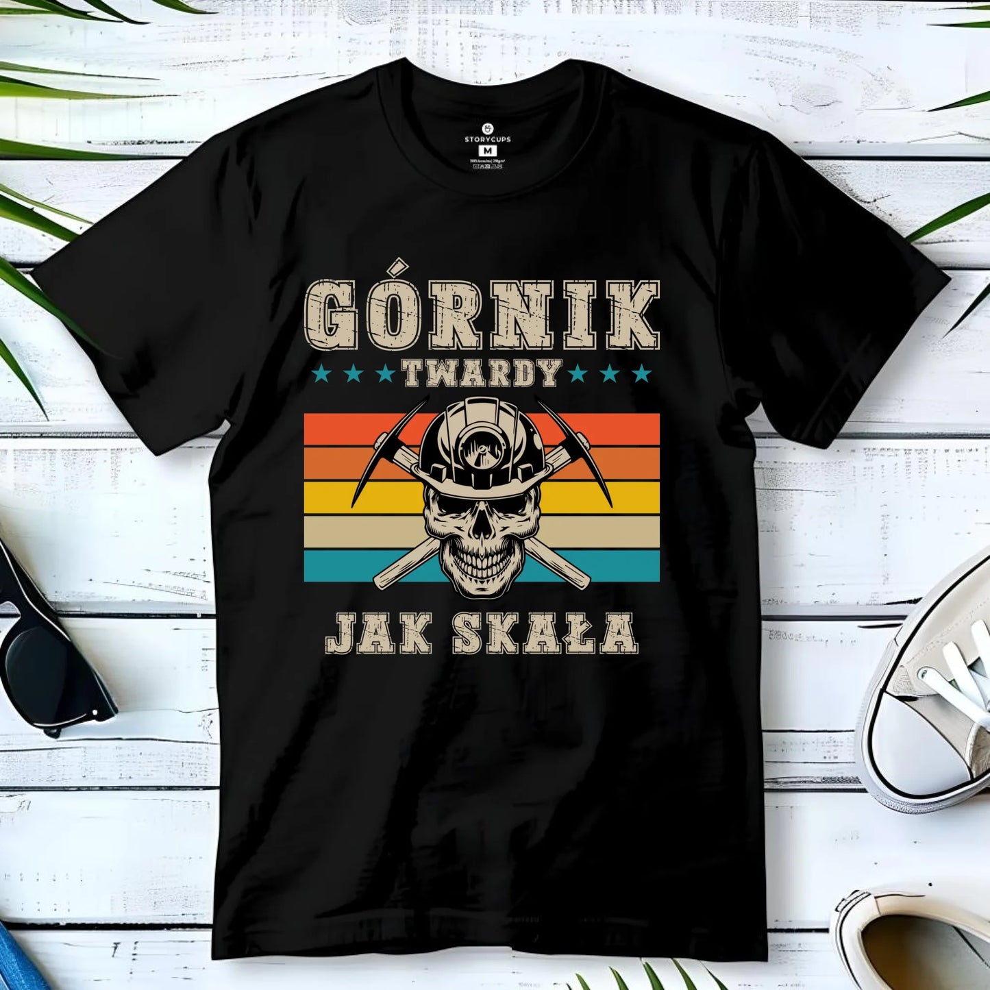 Koszulka męska - prezent dla górnika - Górnik twardy jak skała G21