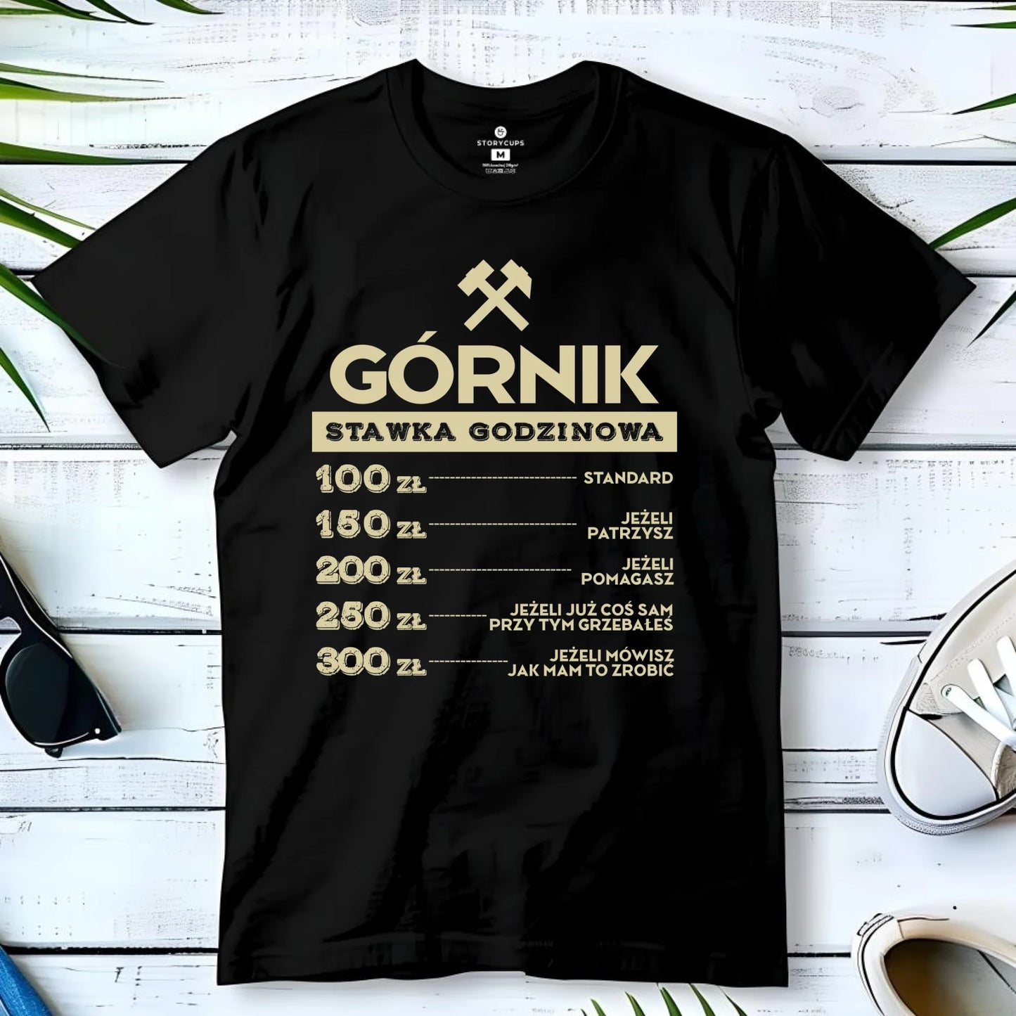 Koszulka męska - prezent dla górnika - Górnik stawka godzinowa G14