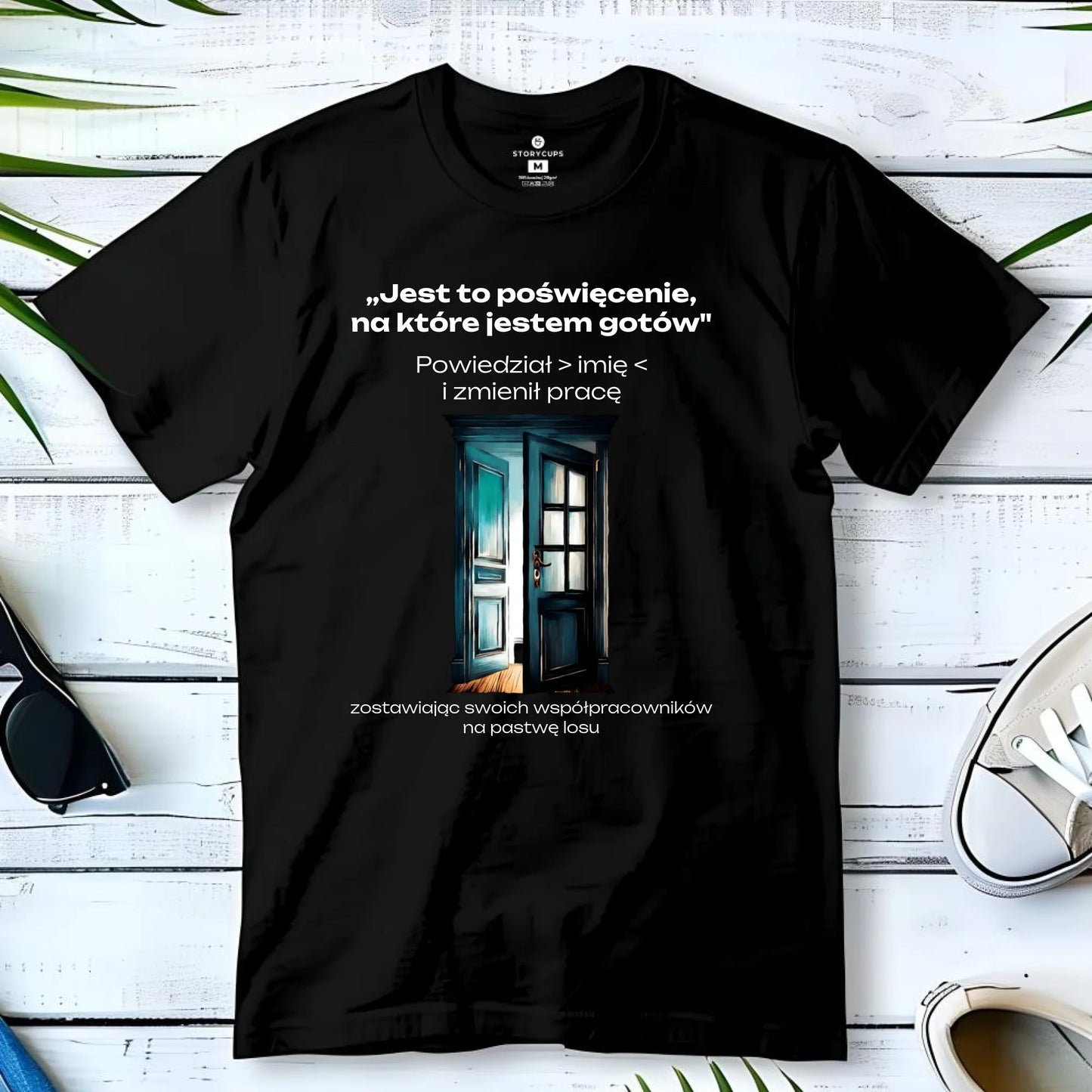 Koszulka męska na odejście z pracy - Poświęcenie, na które jestem gotów - personalizowana OP02