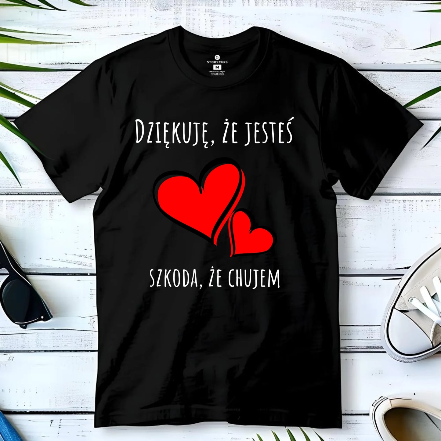 Koszulka męska - Dziękuję, że jesteś szkoda, że ch#jem - bez cenzury - czarna DCH10