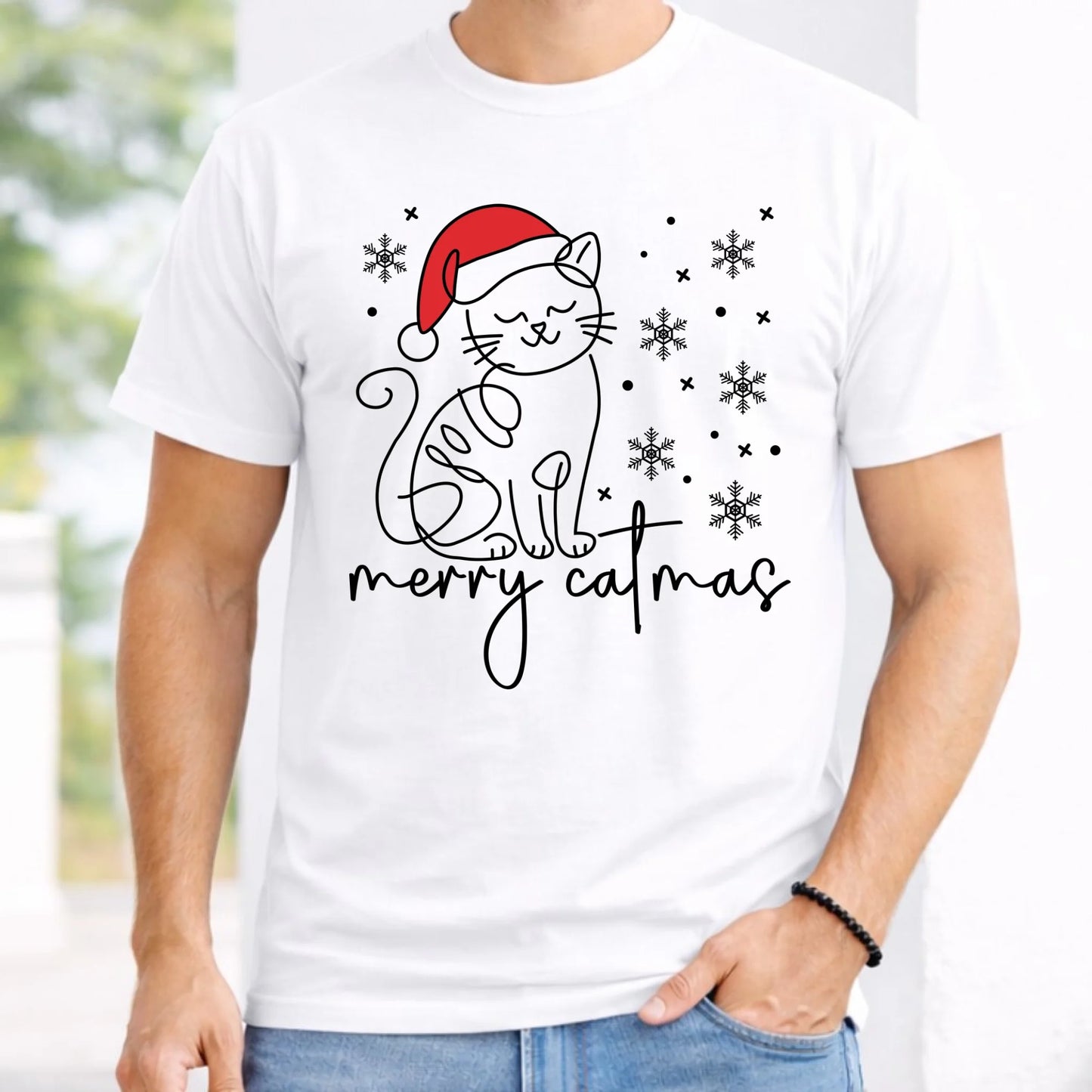 Koszulka męska świąteczna - Kot Merry catmas BN151