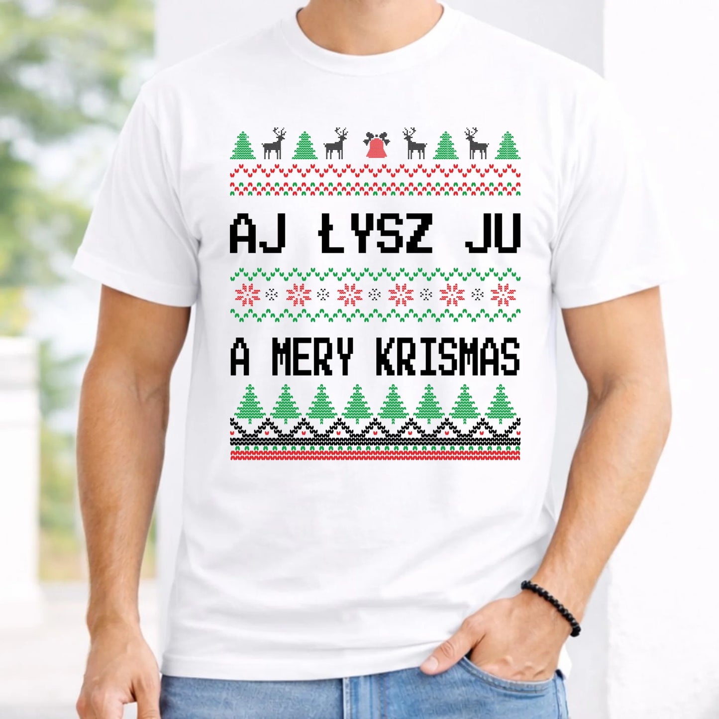 Koszulka męska świąteczna - Aj łysz ju a mery krismas BN12