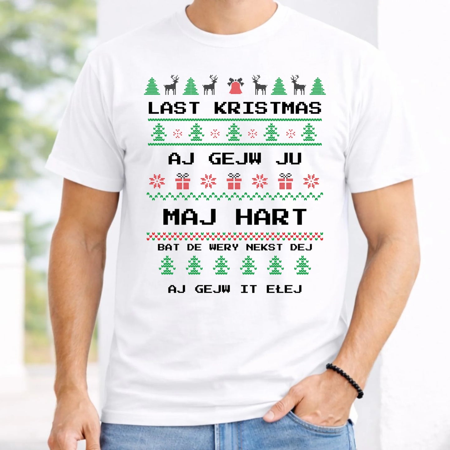Koszulka męska świąteczna - Last kristmas aj gejw ju maj hart BN13