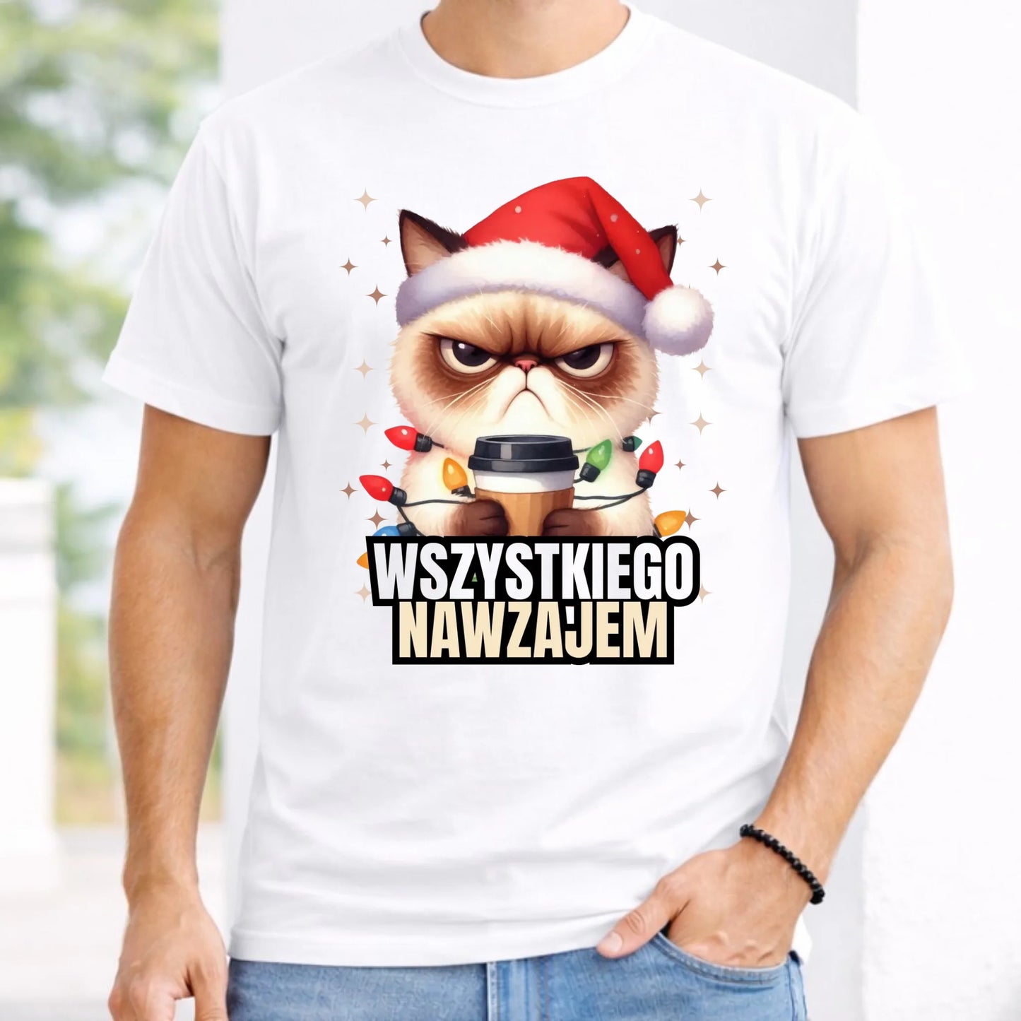 Koszulka męska świąteczna - Grumpy Cat Wszystkiego nawzajem BN33