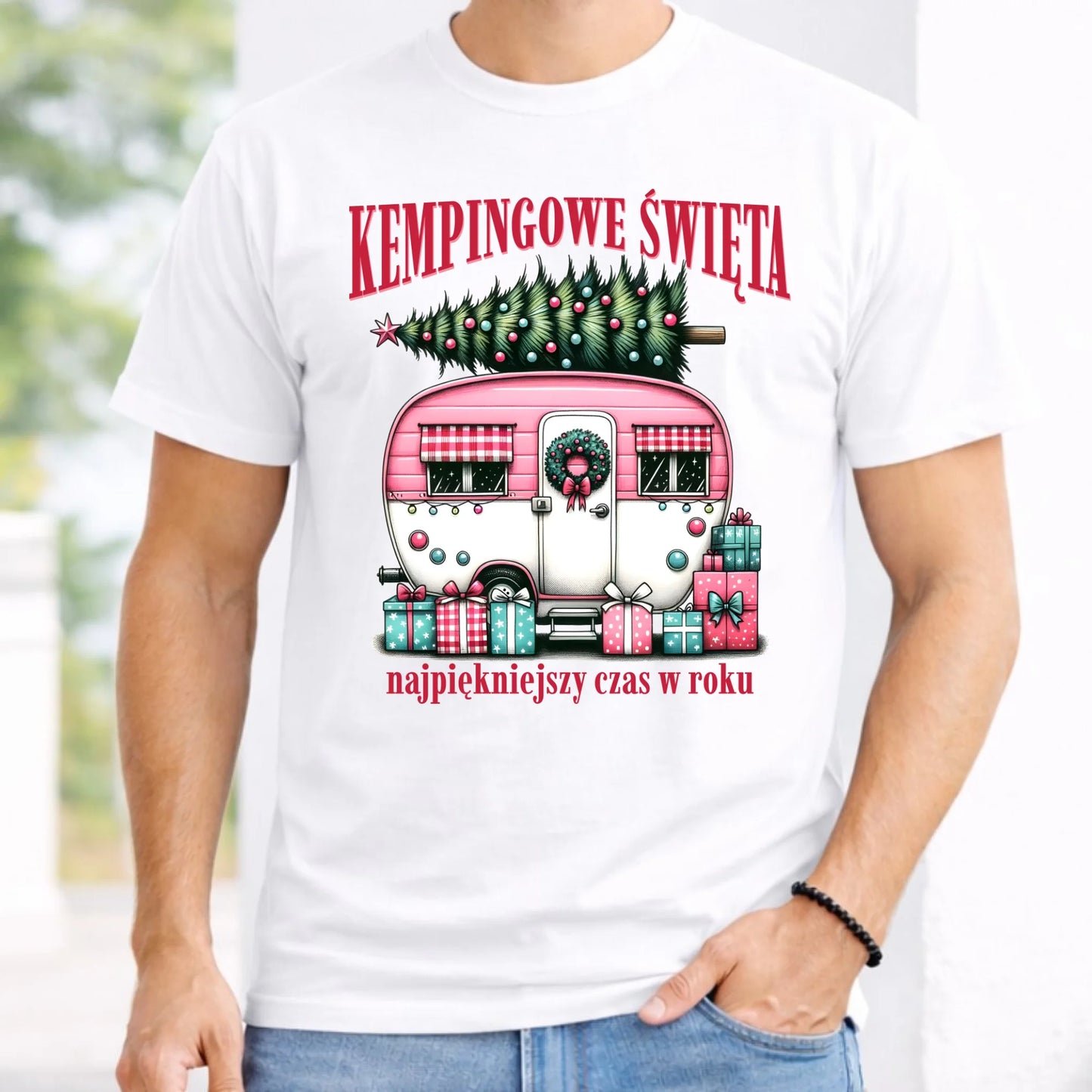 Koszulka męska świąteczna - Kamper Kempingowe Święta BN40