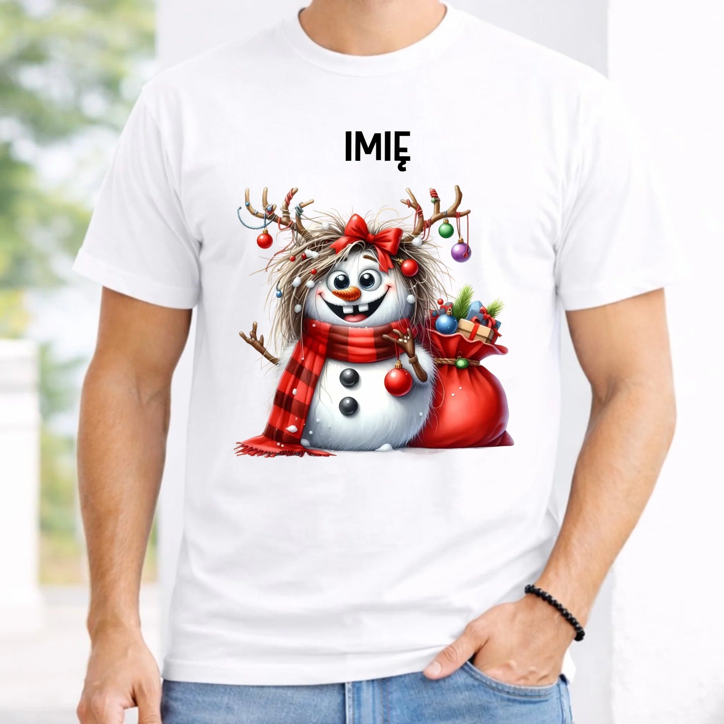 Koszulka męska świąteczna - Bałwanek - personalizowana BN70