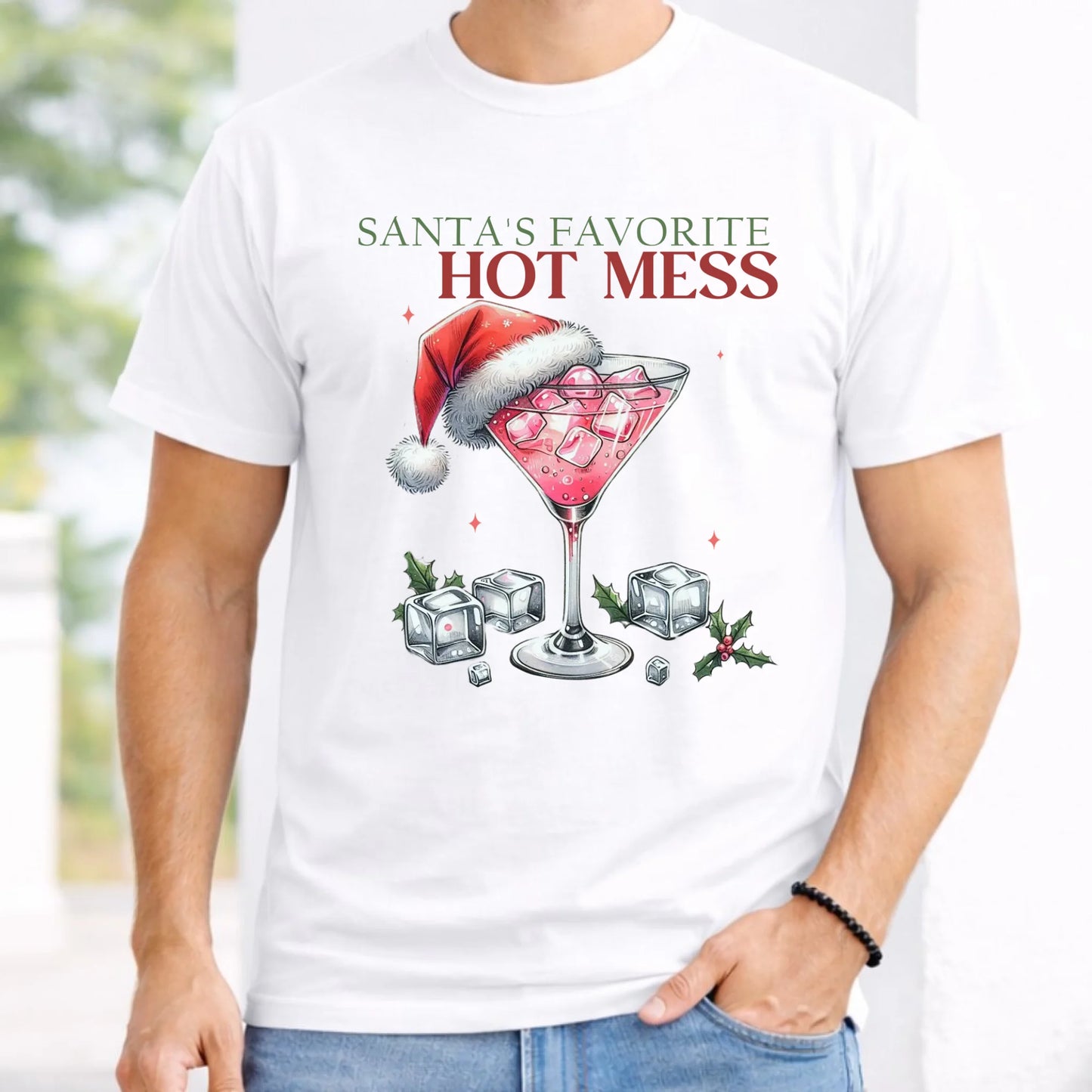 Koszulka męska świąteczna - Santa's favorite hot mess BN75