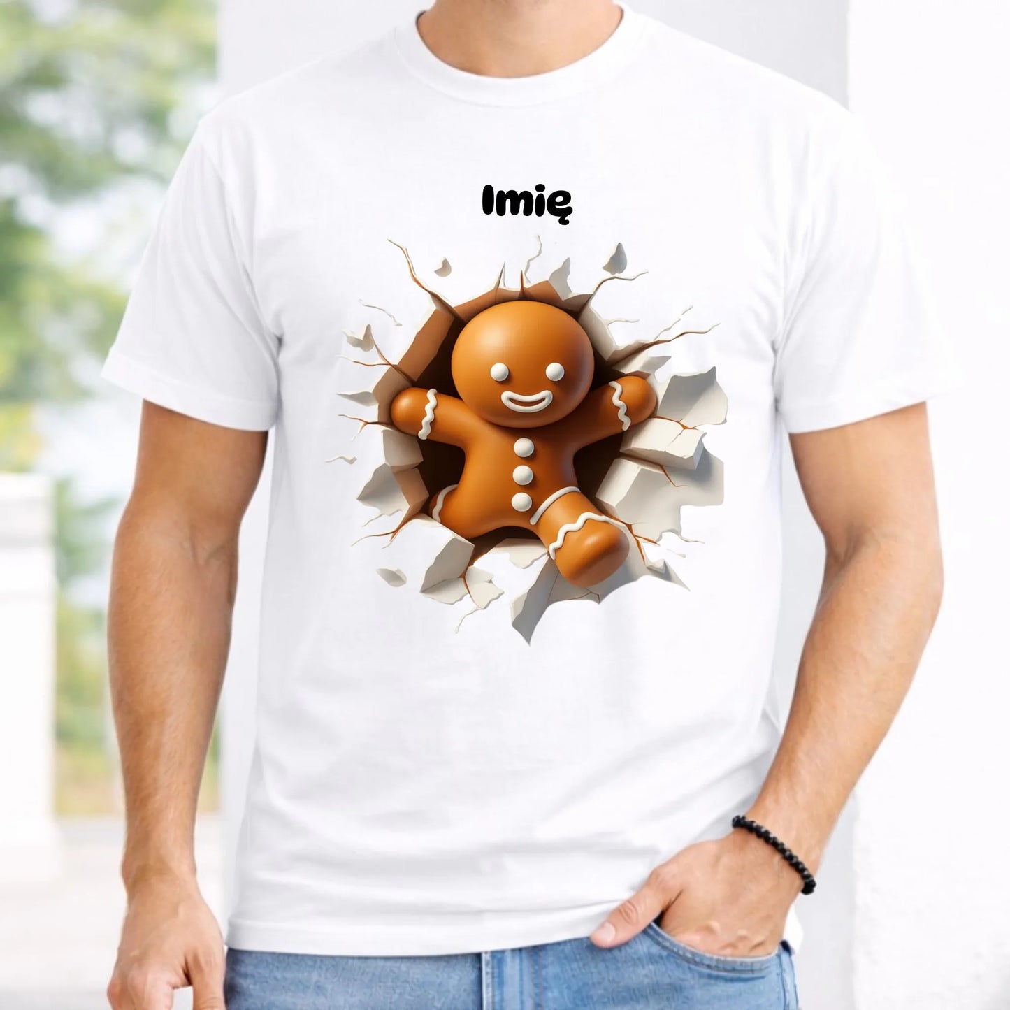 Koszulka męska świąteczna - Pierniczek 3D - personalizowana BN81