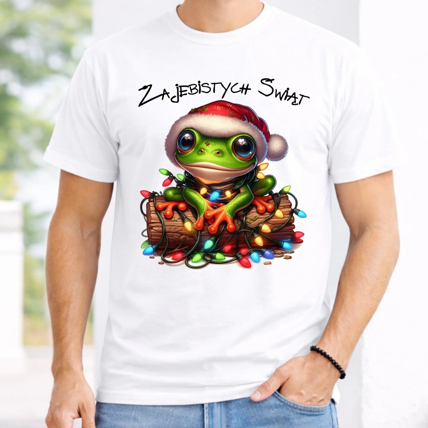 Koszulka męska świąteczna - Żaba - Żajebistych Świąt BN106
