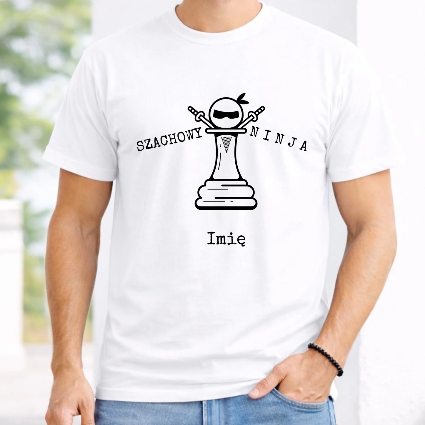 Koszulka męska dla szachisty - Szachowy ninja - personalizowana HSZ01