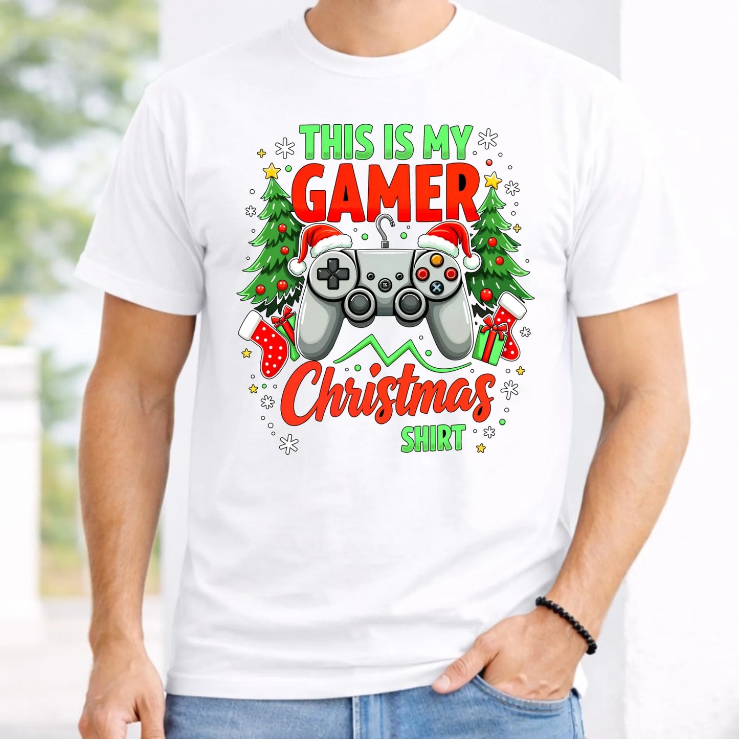 Koszulka męska świąteczna - prezent dla gracza - Gamer Christmas T-shirt BN135