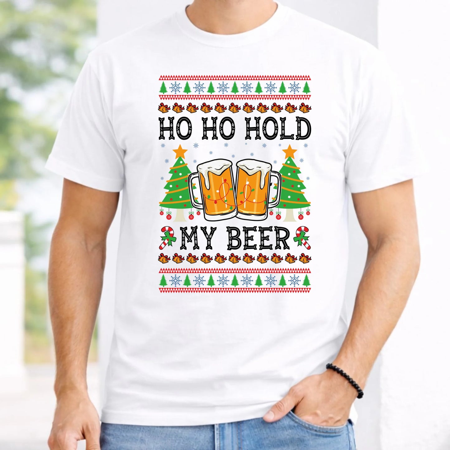 Koszulka męska świąteczna - Ho ho hold my beer BN131