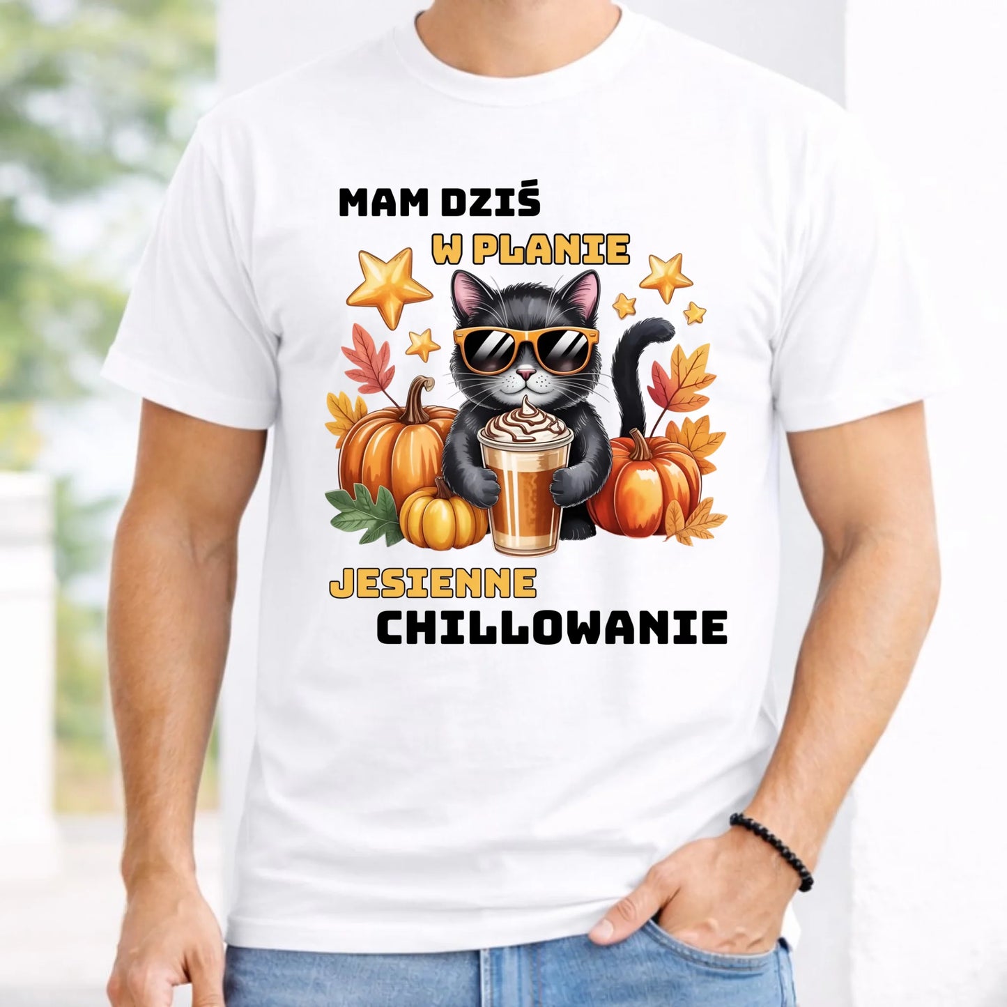 Koszulka męska jesienna - Mam dziś w planie jesienne chillowanie JS34