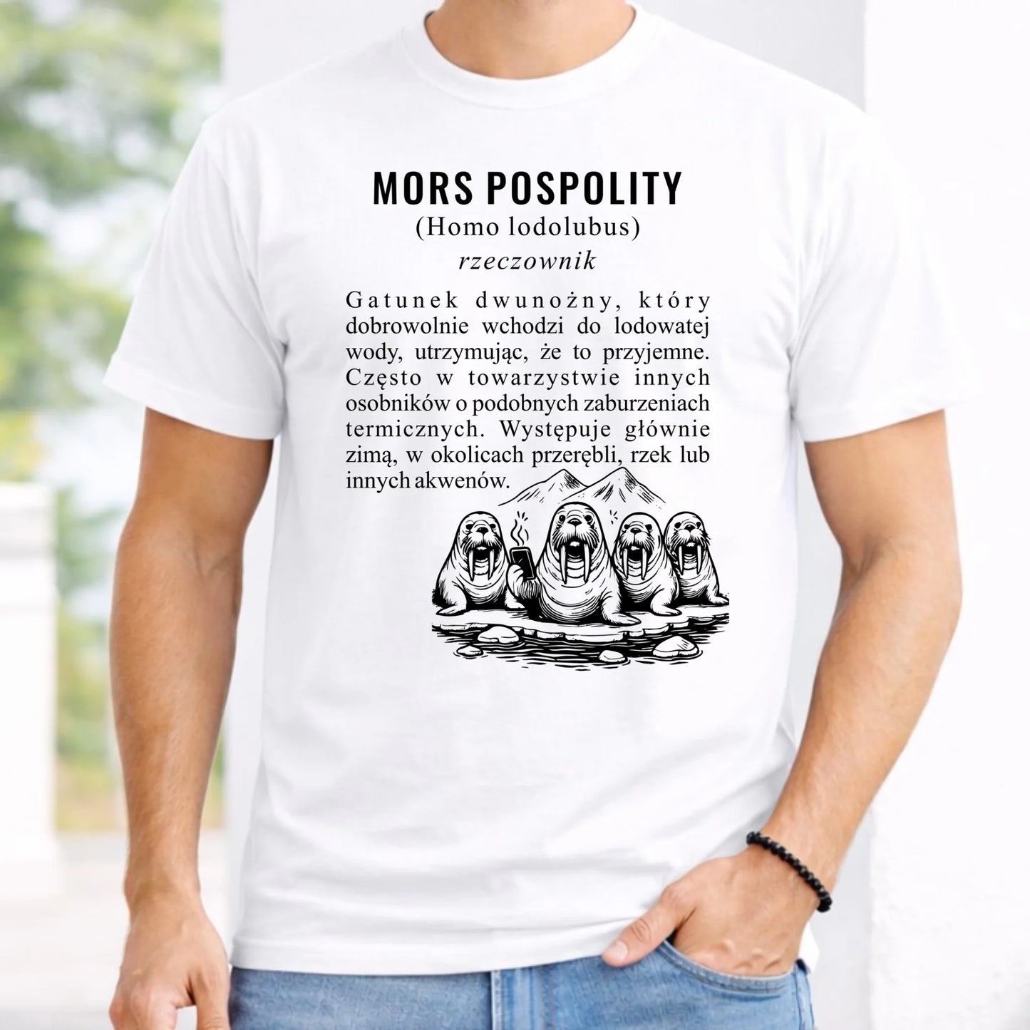 Koszulka męska - prezent dla morsa - Mors pospolity [Homo lodolubus] HM12