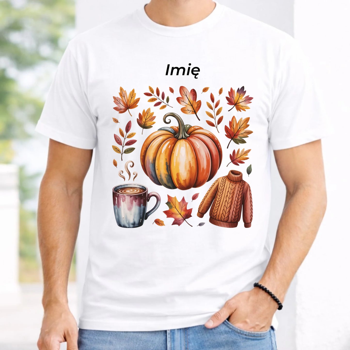 Koszulka męska jesienna - Złota jesień - personalizowana JS30