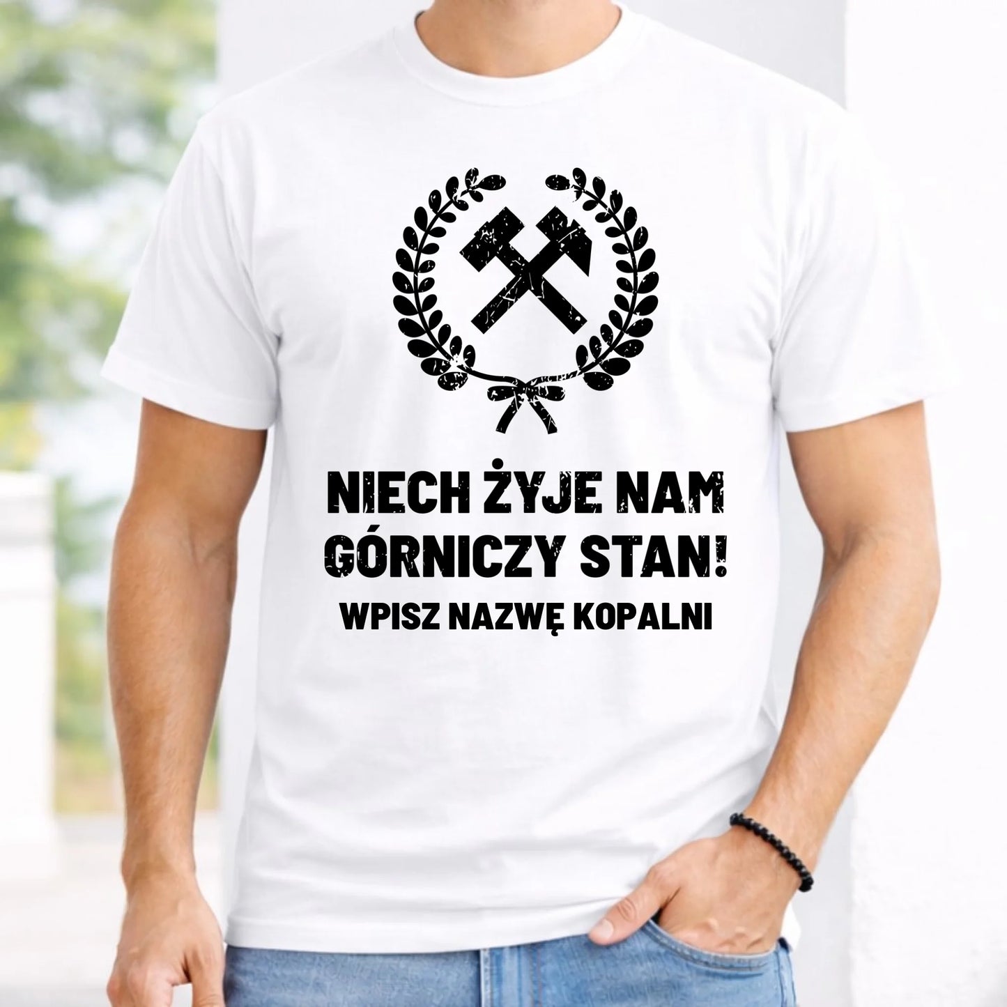 Koszulka męska - prezent dla górnika - Niech żyje nam górniczy stan - personalizowana G24