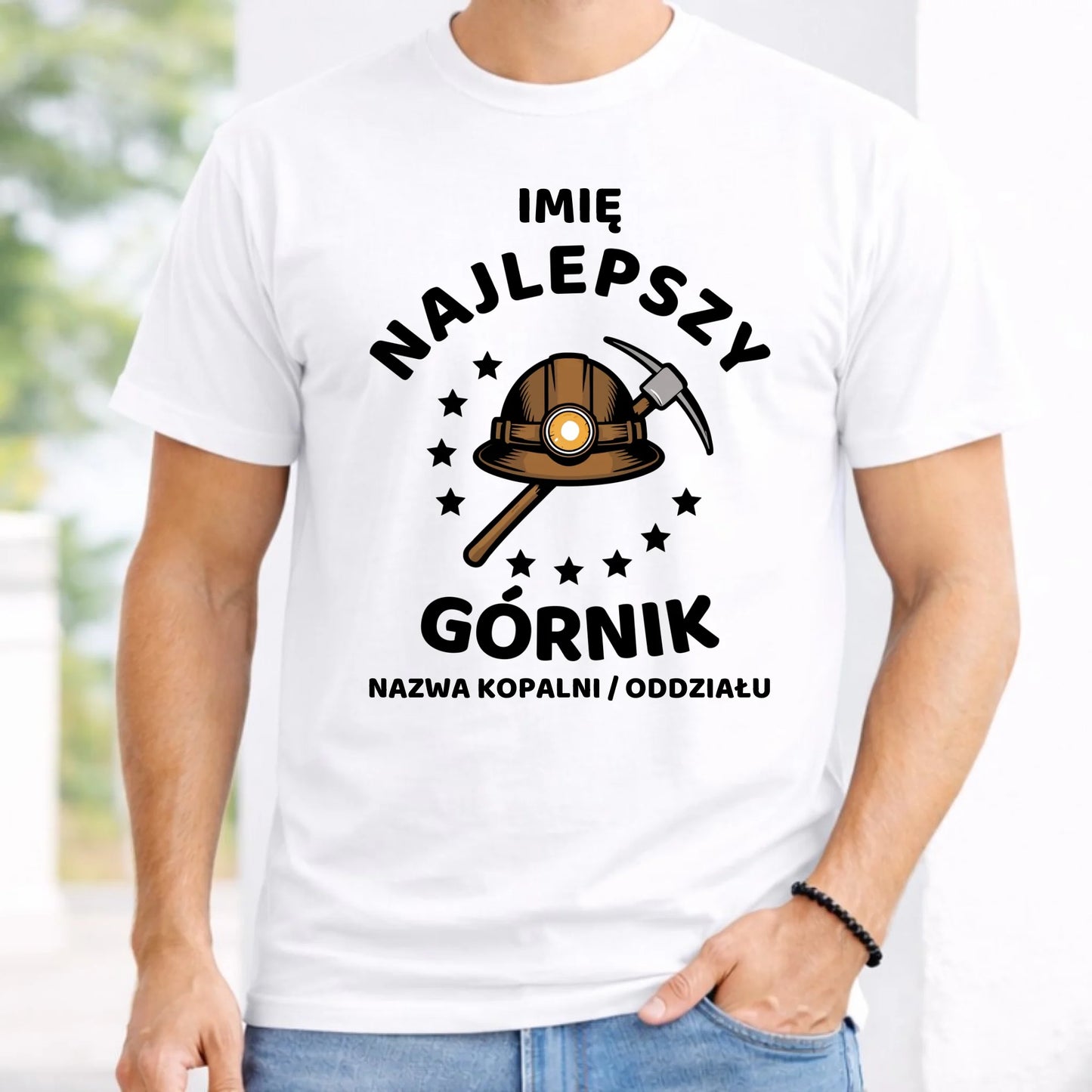 Koszulka męska - prezent dla górnika - Najlepszy górnik - personalizowana G23