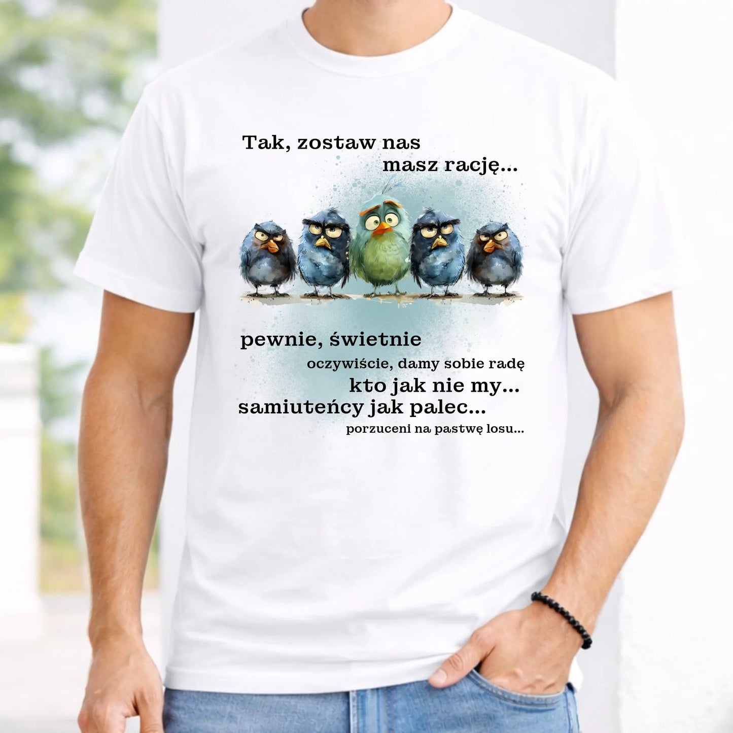 Koszulka męska na odejście z pracy - Tak, zostaw nas OP06