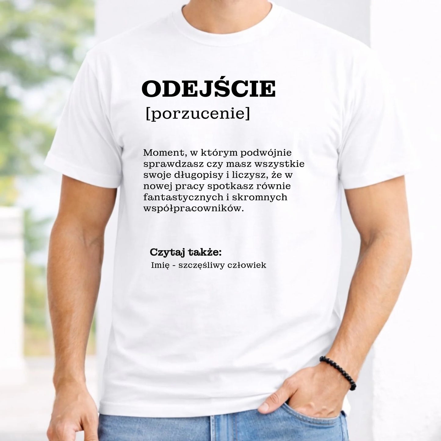 Koszulka męska - Odejście z pracy [porzucenie] - personalizowana OP01 - StoryCups.pl