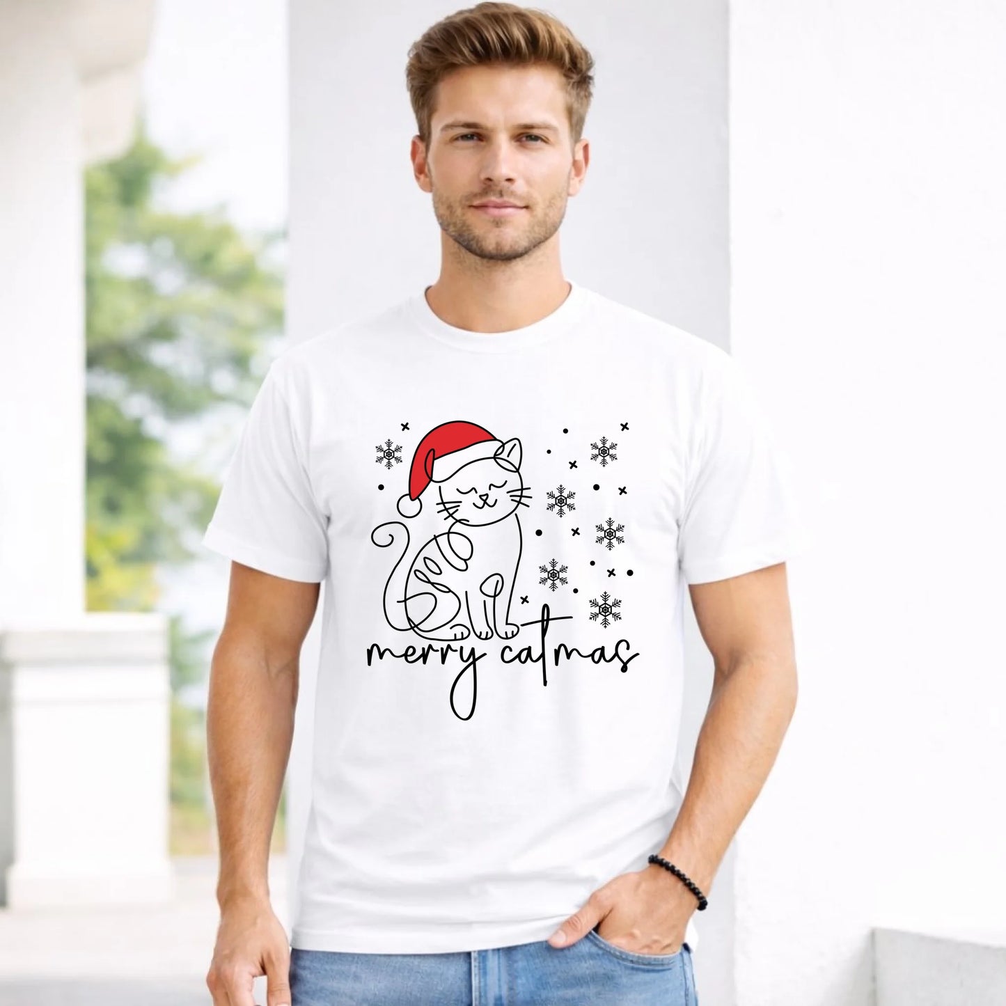 Koszulka męska świąteczna - Kot Merry catmas BN151