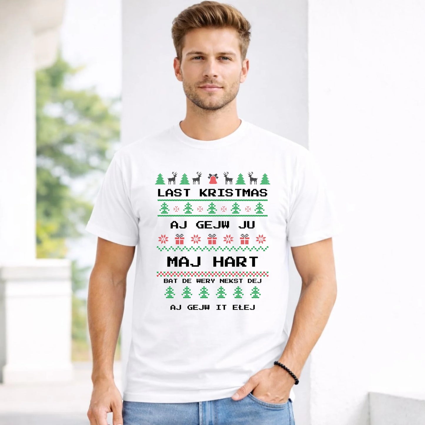 Koszulka męska świąteczna - Last kristmas aj gejw ju maj hart BN13
