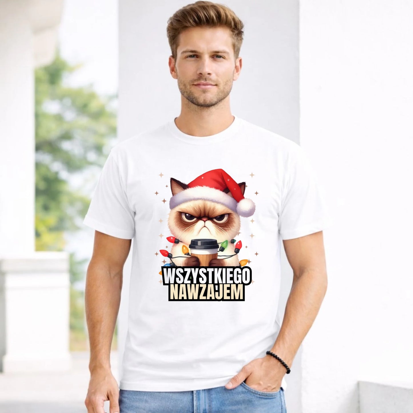 Koszulka męska świąteczna - Grumpy Cat Wszystkiego nawzajem BN33