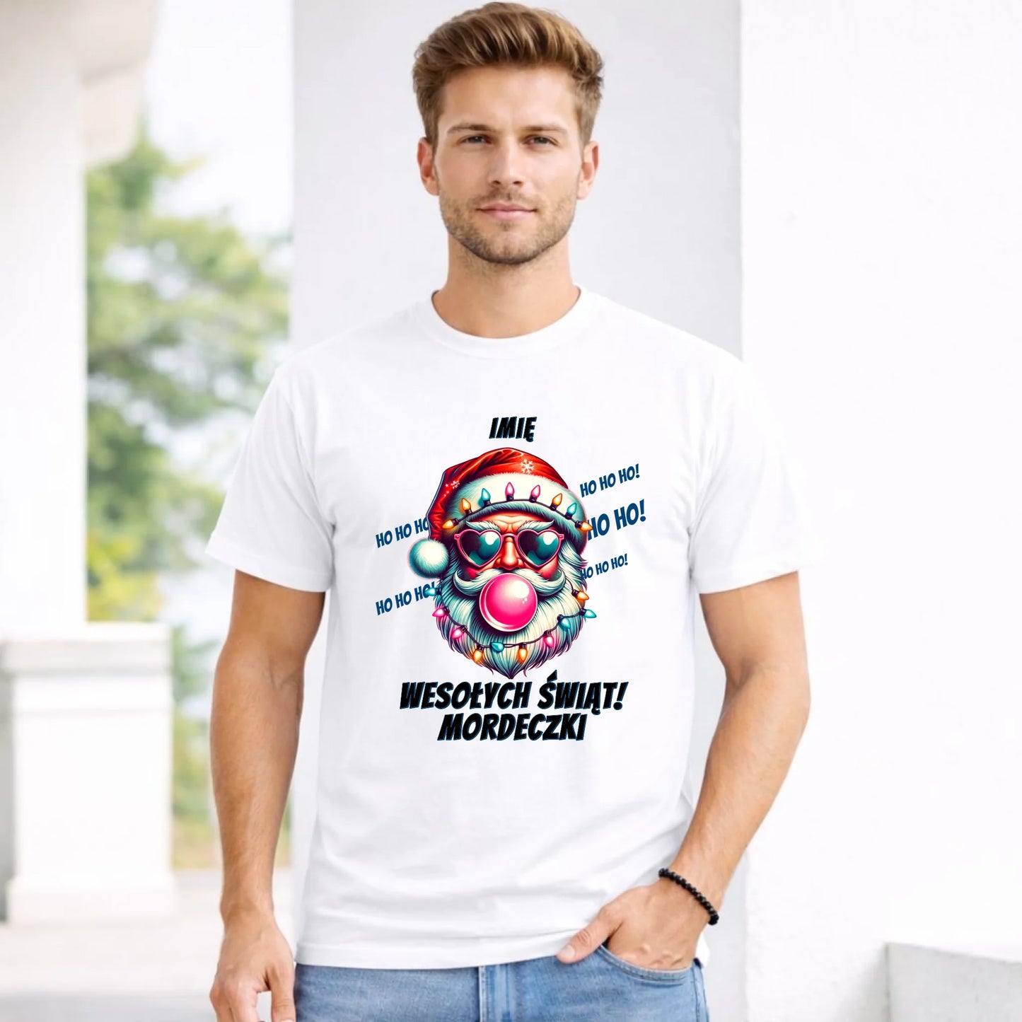Koszulka męska świąteczna - Mikołaj Wesołych Świąt Mordeczki - personalizowana BN17