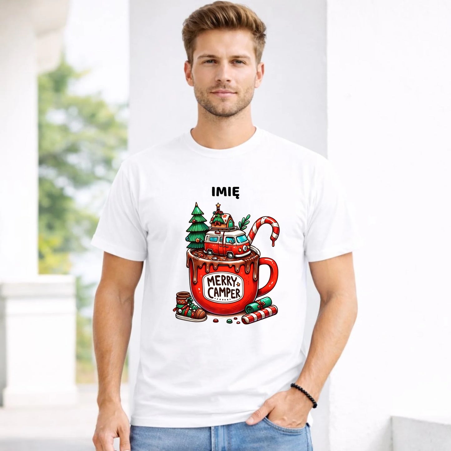 Koszulka męska świąteczna - Kamper Merry Camper - personalizowana BN43