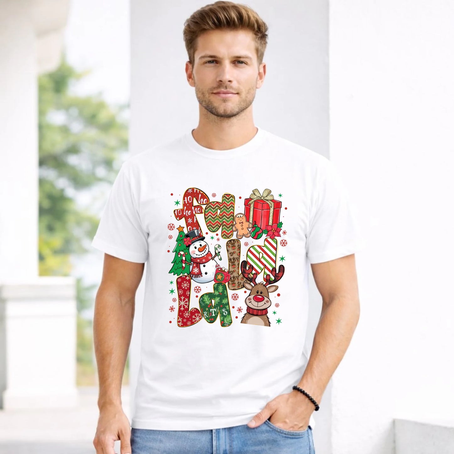 Koszulka męska świąteczna - Fa la la BN71