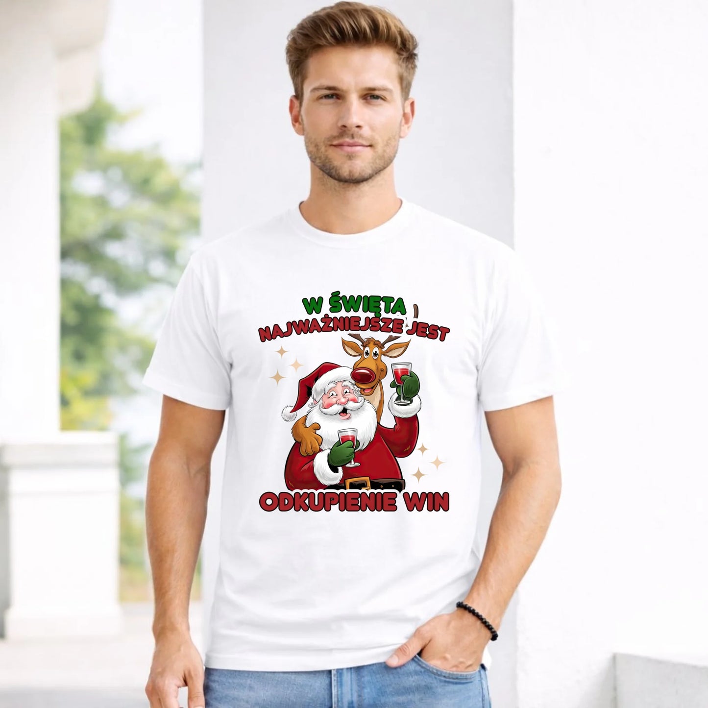 Koszulka męska świąteczna - W święta najważniejsze jest odkupienie win BN73