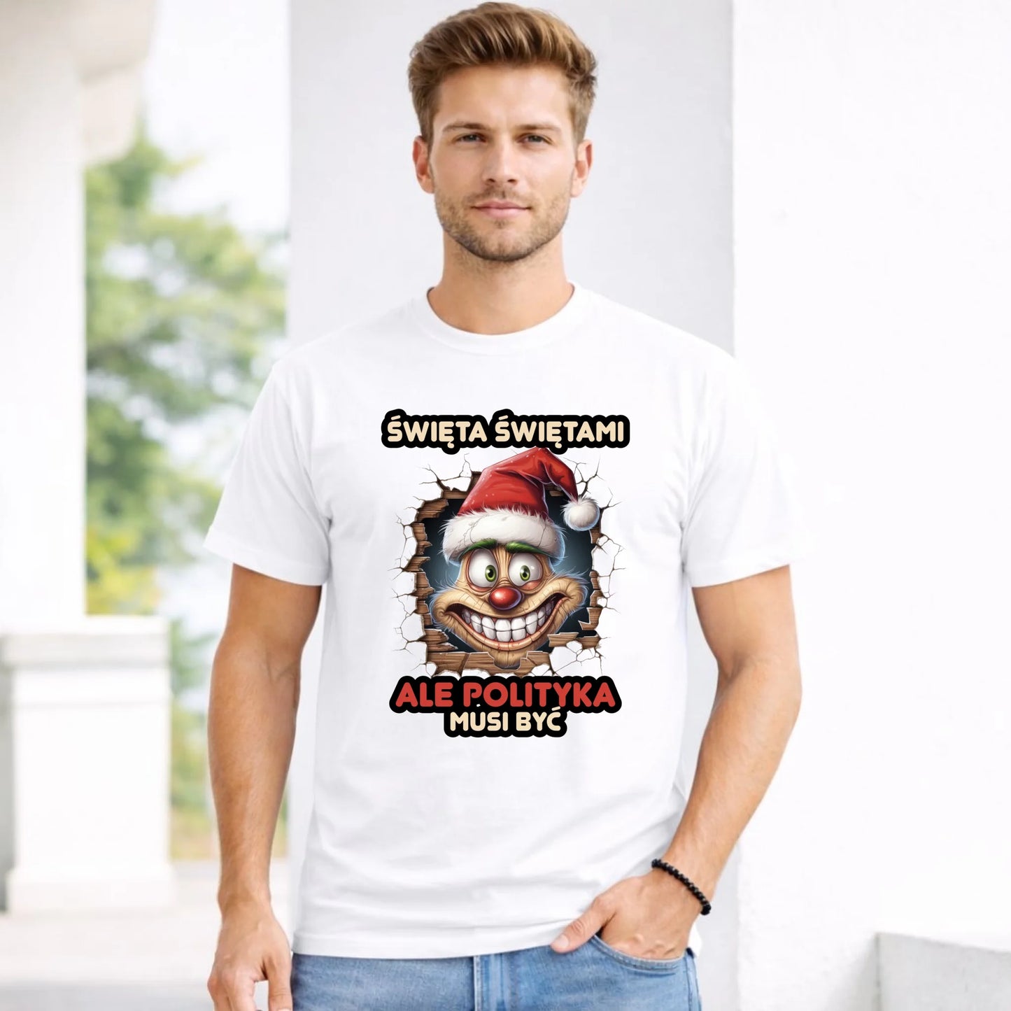 Koszulka męska świąteczna - Święta świętami ale polityka musi być BN102
