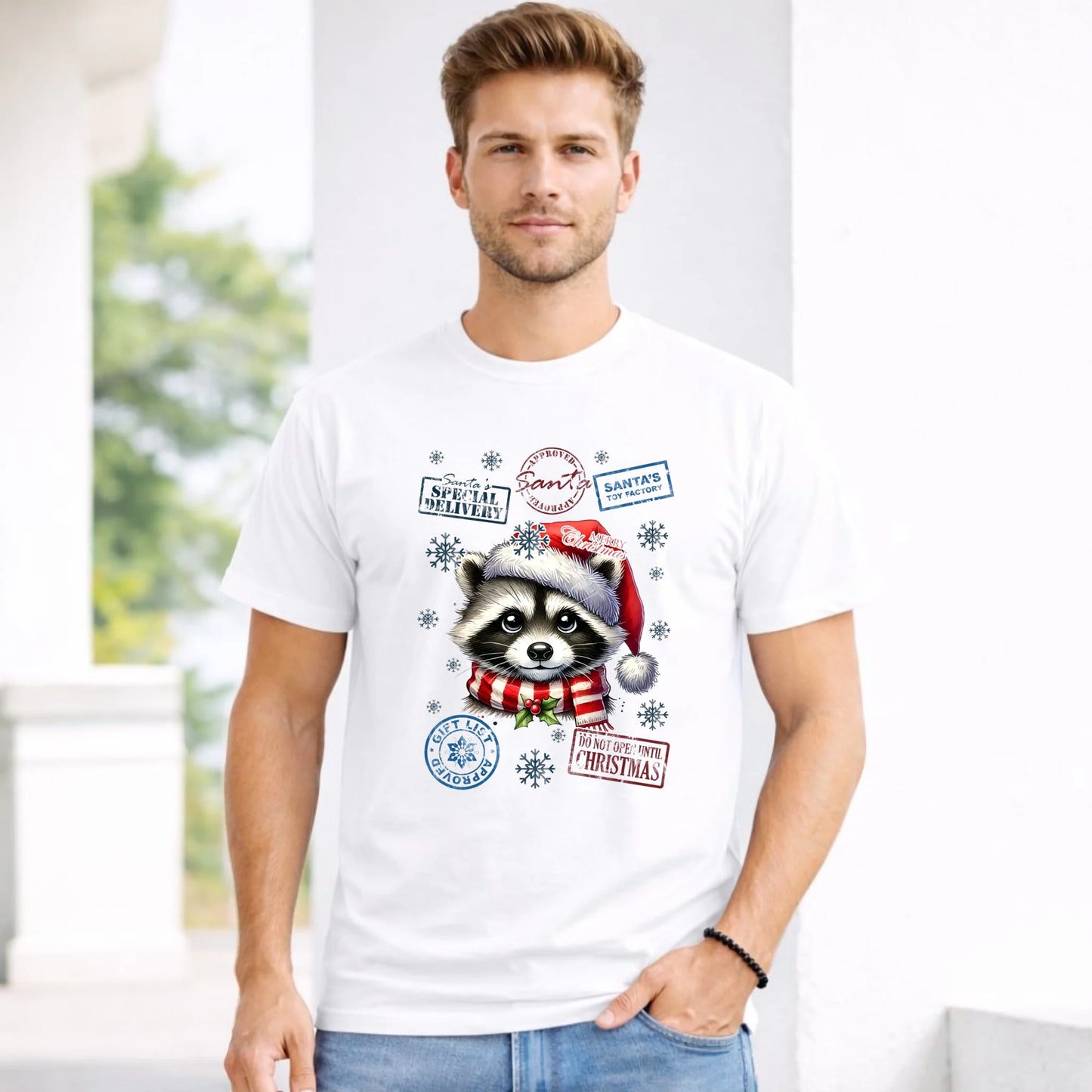 Koszulka męska świąteczna - Szop - Przesyłka od Mikołaja BN104