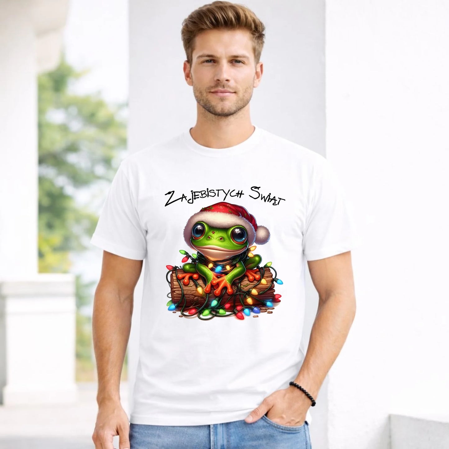Koszulka męska świąteczna - Żaba - Żajebistych Świąt BN106