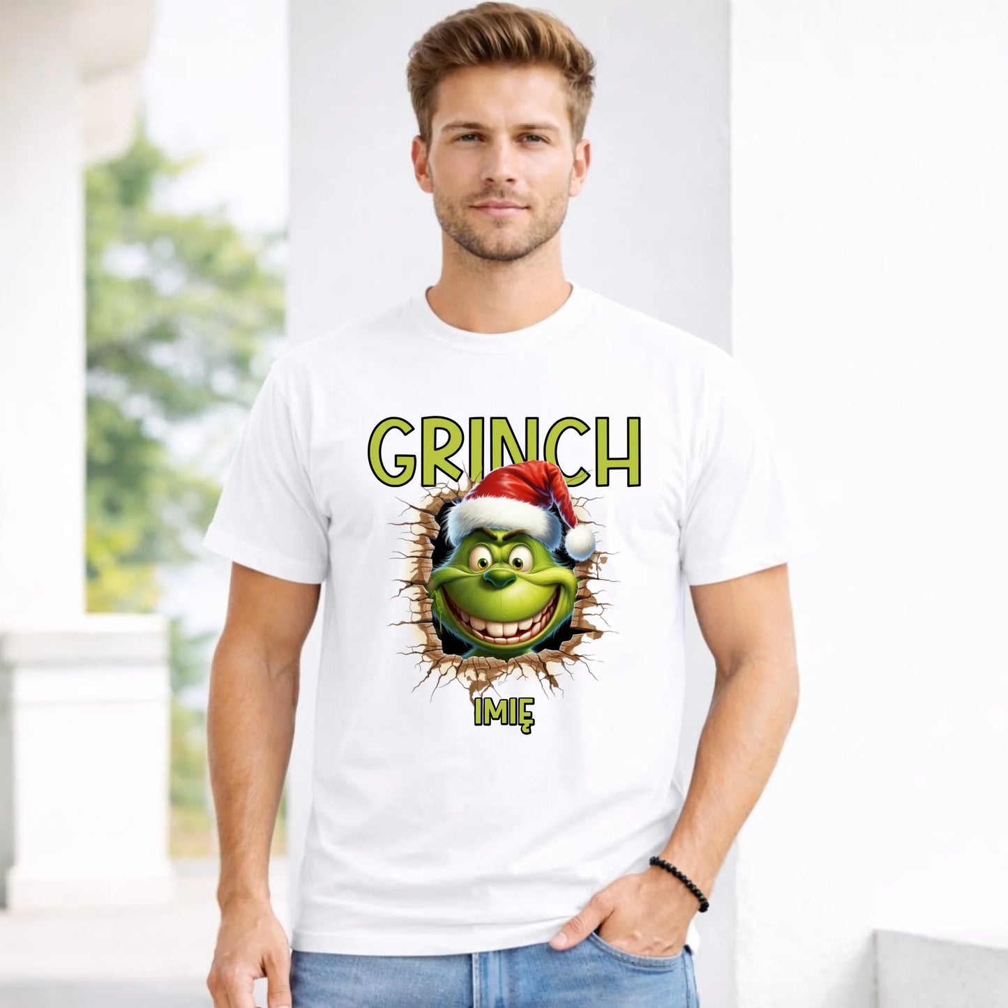 Koszulka męska świąteczna - Grinch - personalizowana BN112