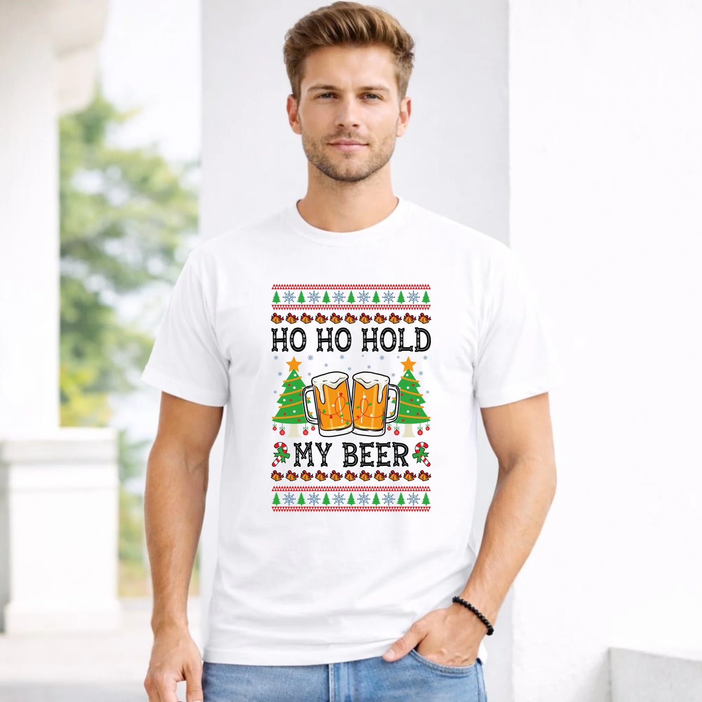 Koszulka męska świąteczna - Ho ho hold my beer BN131