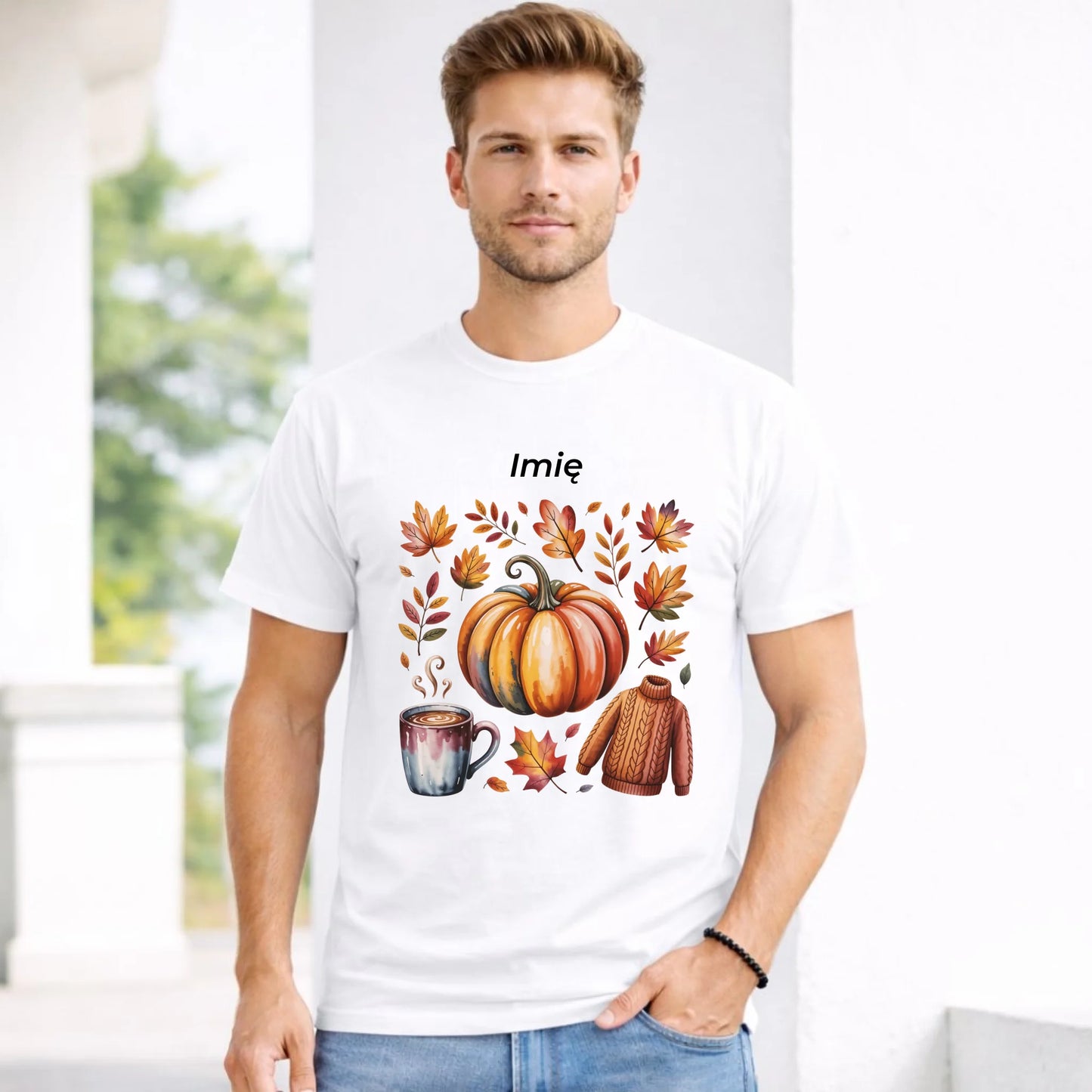 Koszulka męska jesienna - Złota jesień - personalizowana JS30