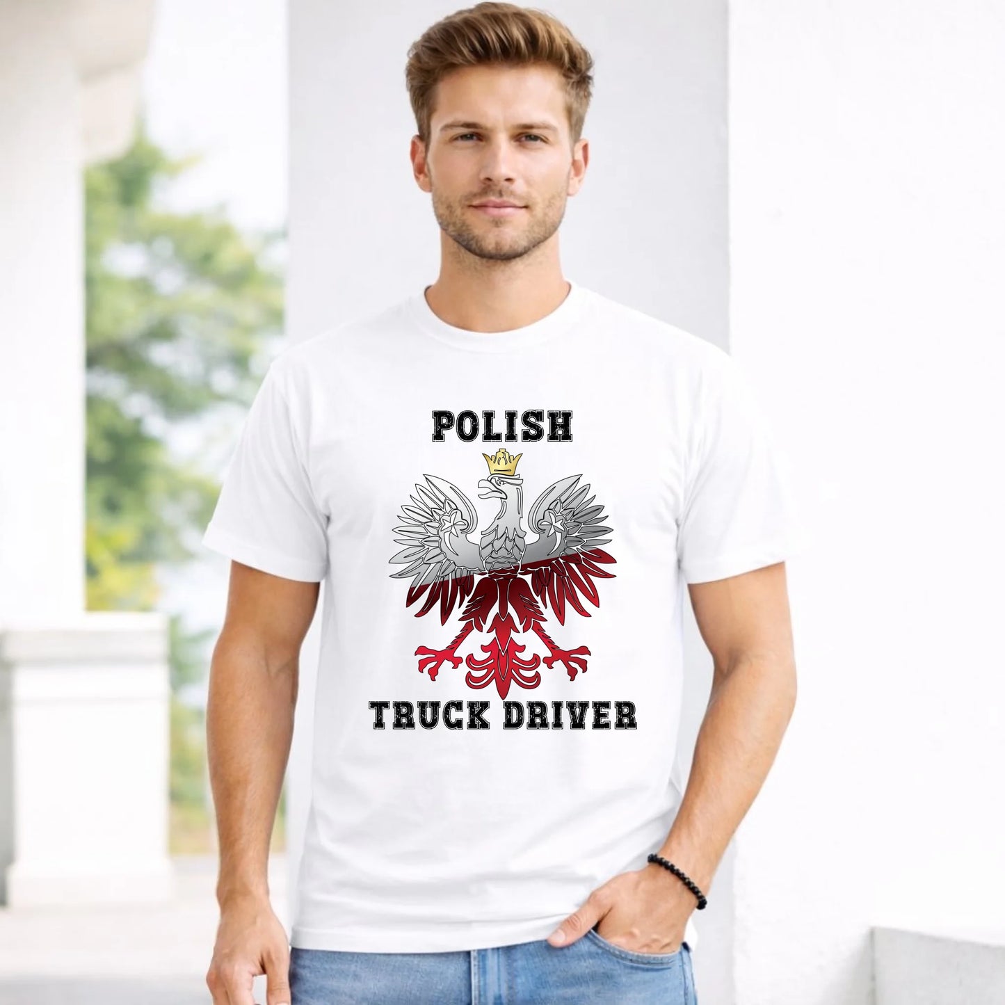 Koszulka męska dla kierowcy ciężarówki - Polish Truck Driver ZKT06