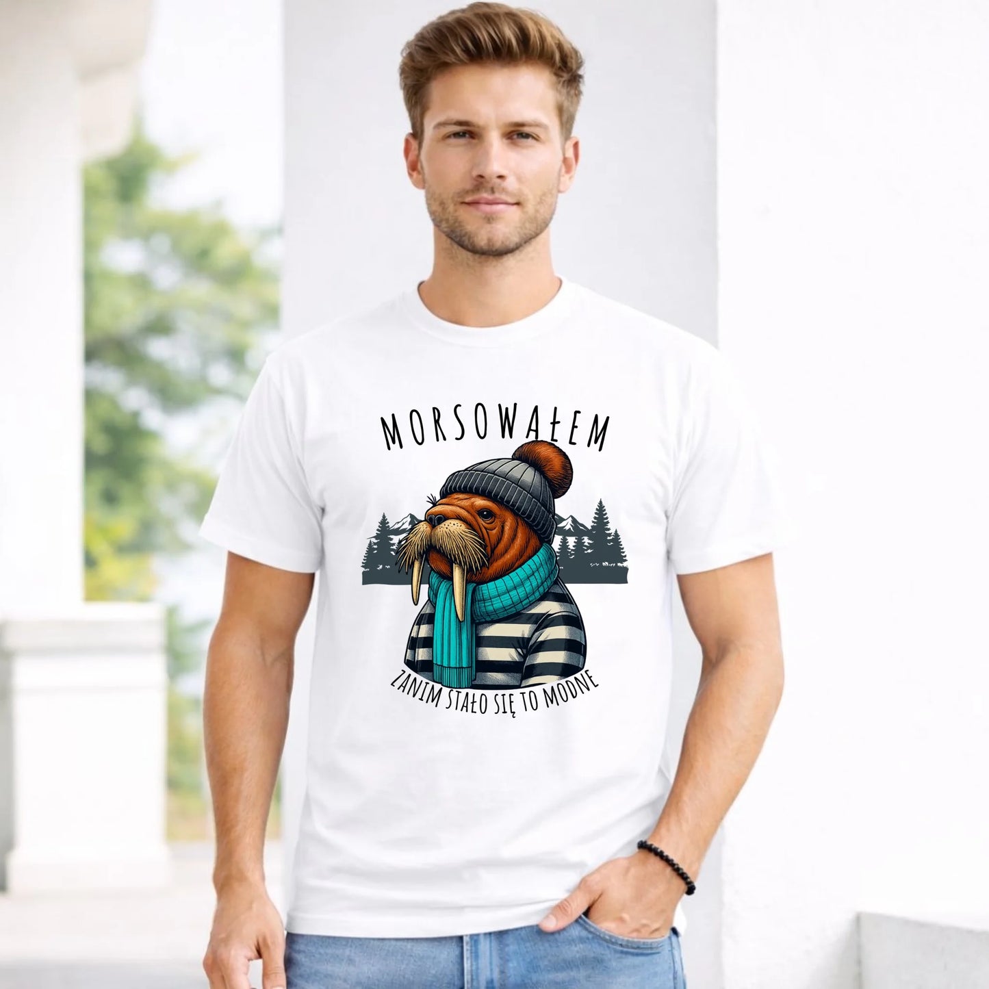 Koszulka męska - prezent dla morsa - Morsowałem zanim stało się to modne - Mors HM08