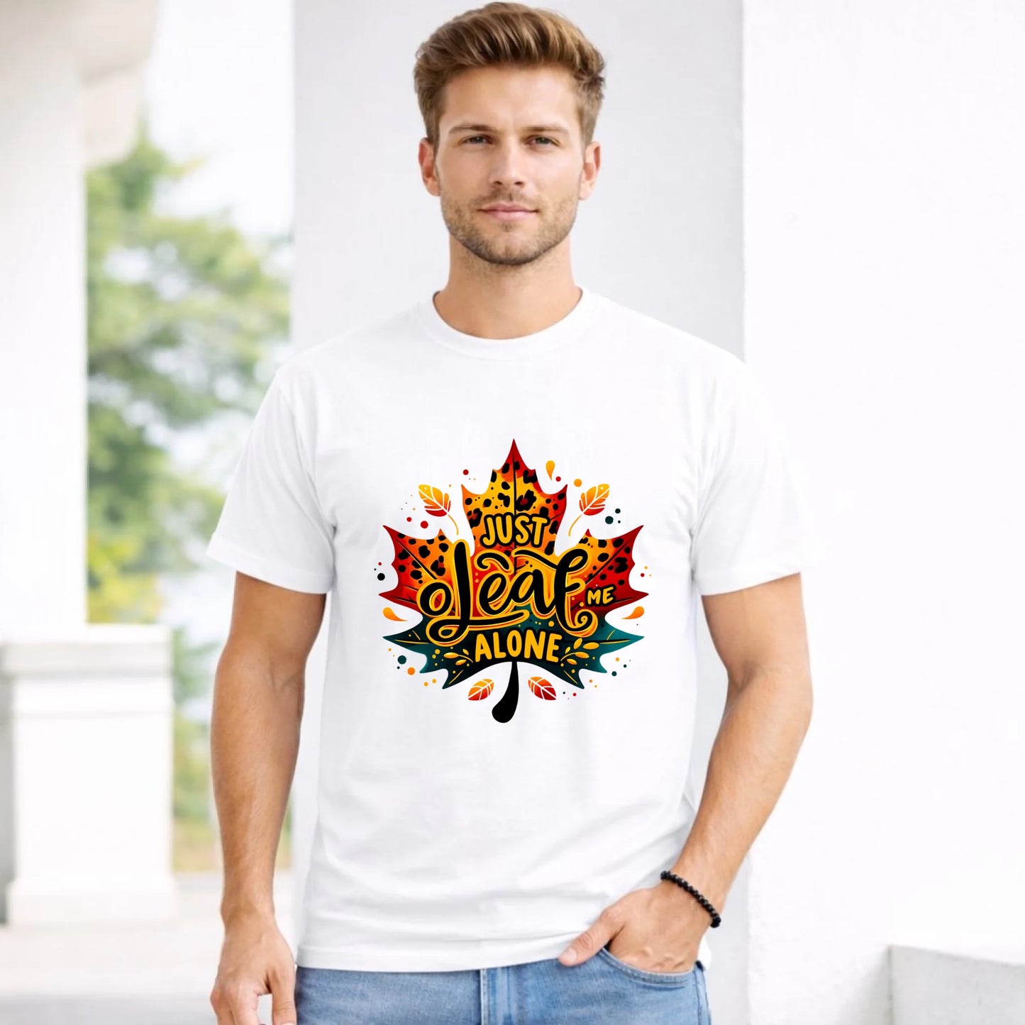 Koszulka męska jesienna - Just leaf me alone JS22