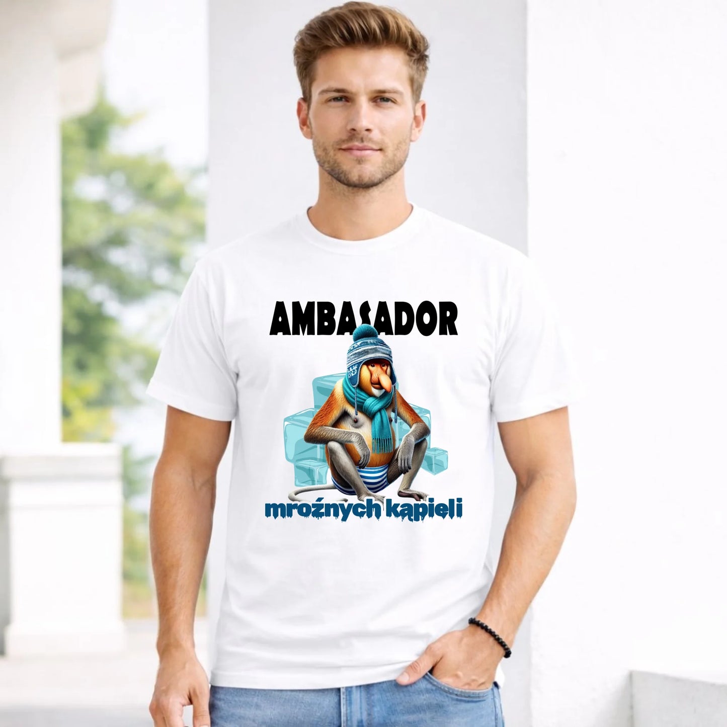 Koszulka męska - prezent dla morsa - Janusz Nosacz Mors - Ambasador mroźnych kąpieli HM03