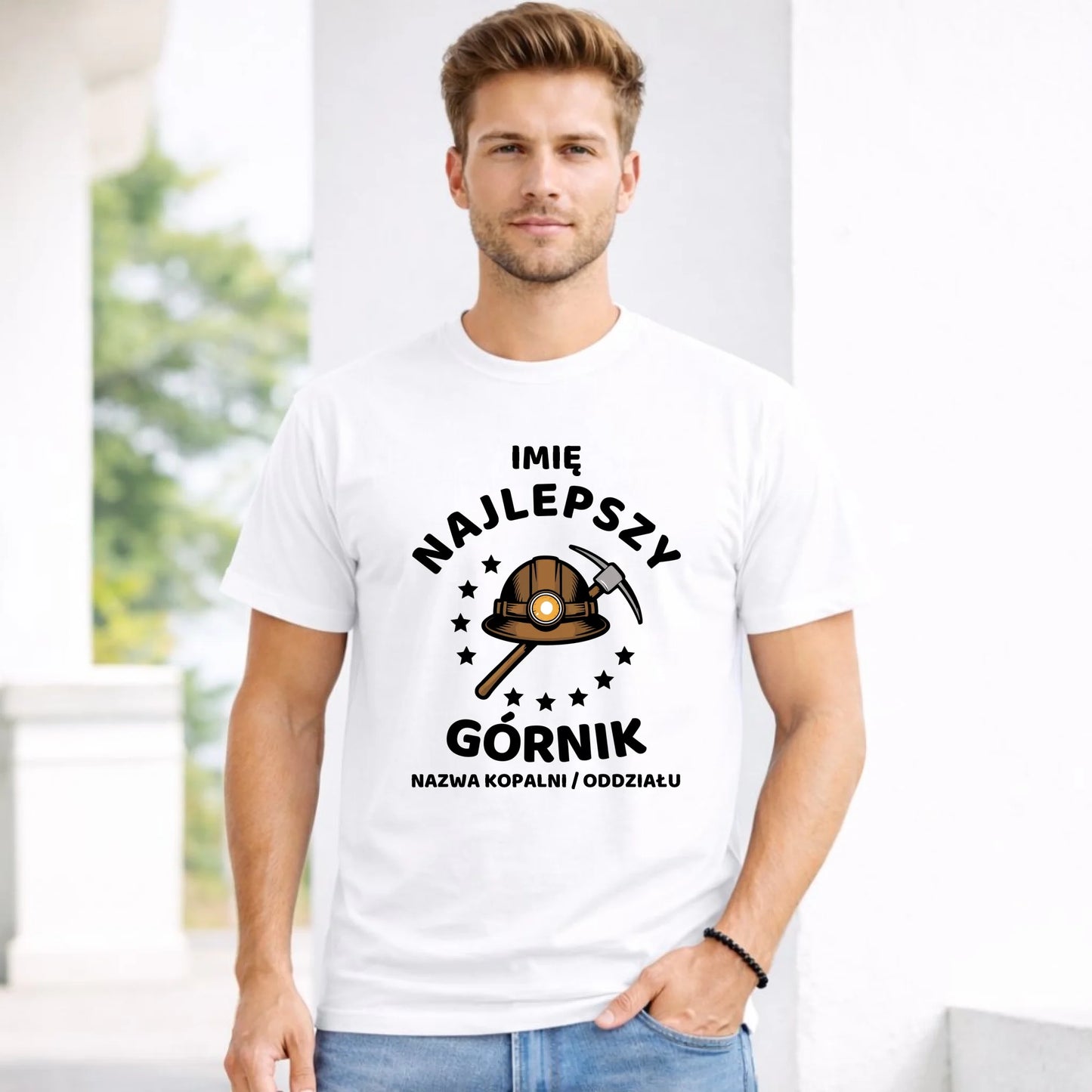 Koszulka męska - prezent dla górnika - Najlepszy górnik - personalizowana G23